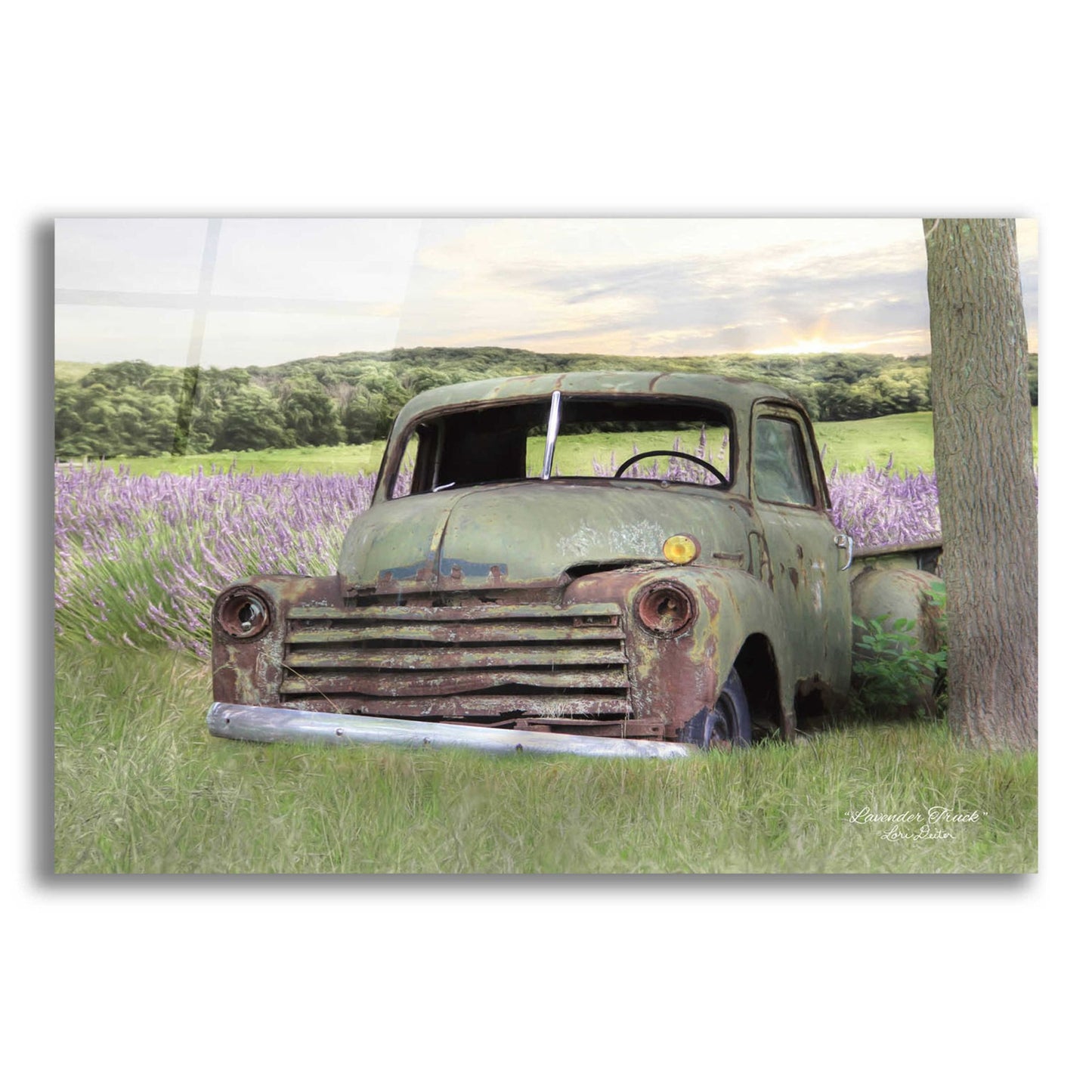 Epic Art 'Lavender Truck' by Lori Deiter Acrylic Glass Wall Art