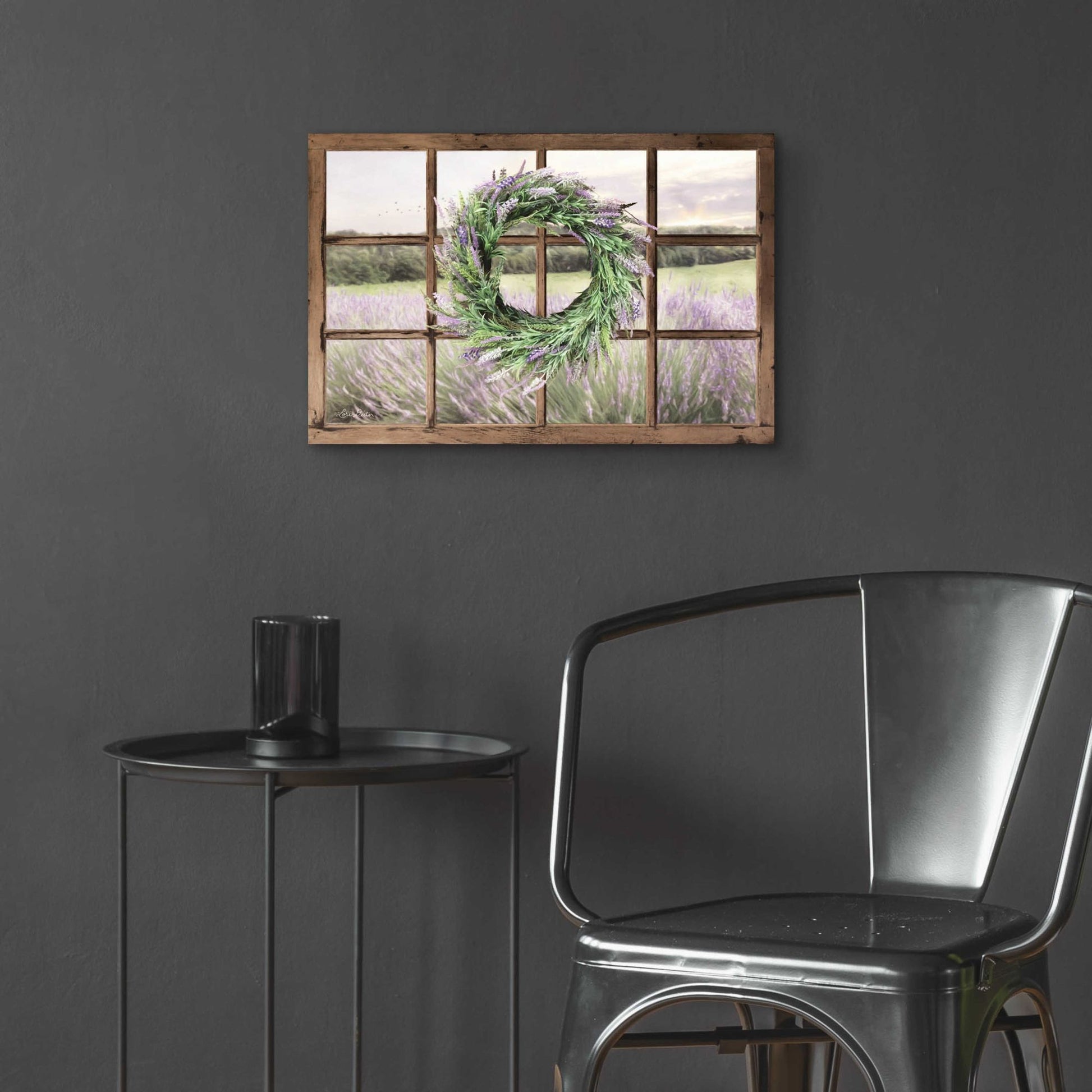 Epic Art 'Lavender Fields Window' by Lori Deiter Acrylic Glass Wall Art,24x16