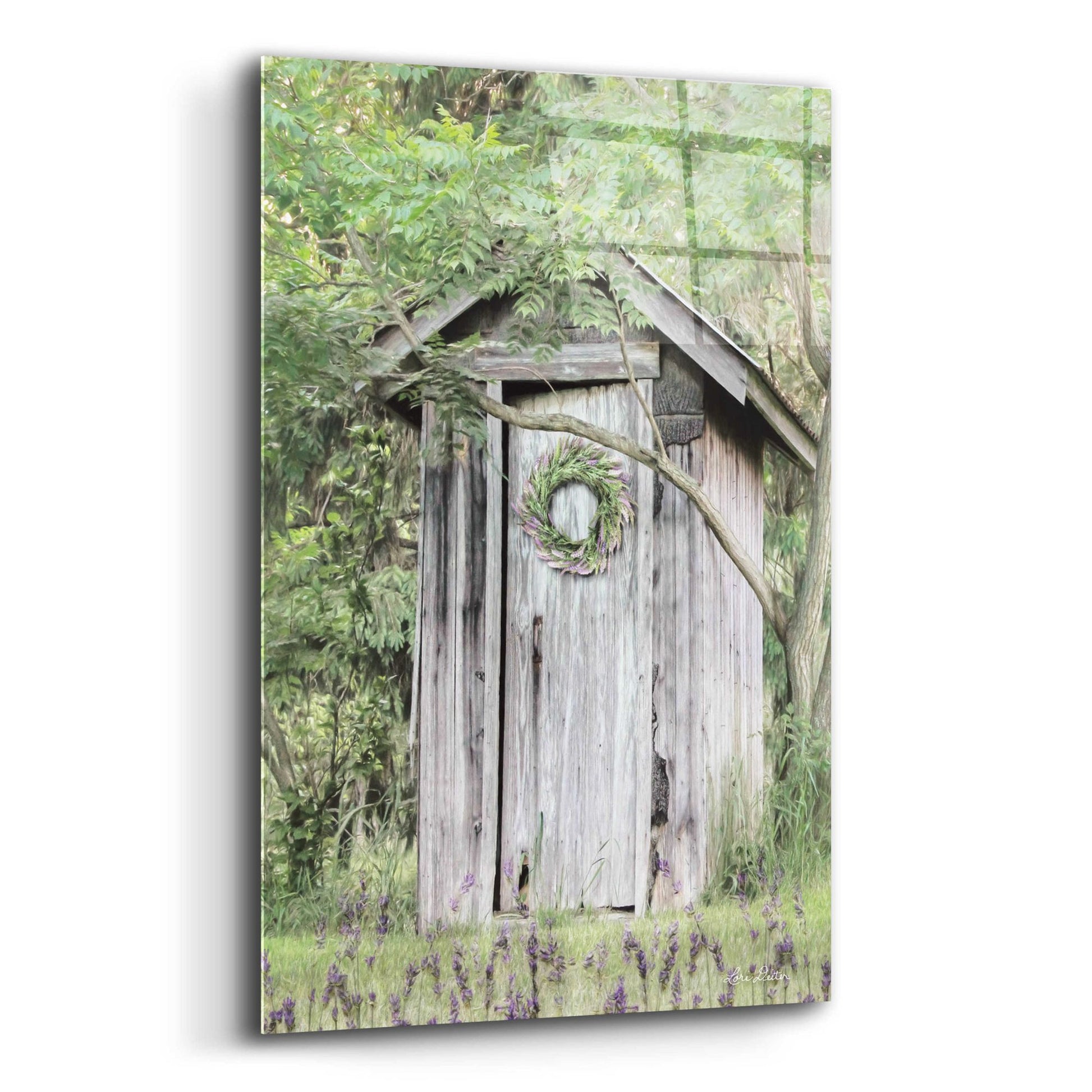 Epic Art 'Lavender Outhouse' by Lori Deiter Acrylic Glass Wall Art,12x16