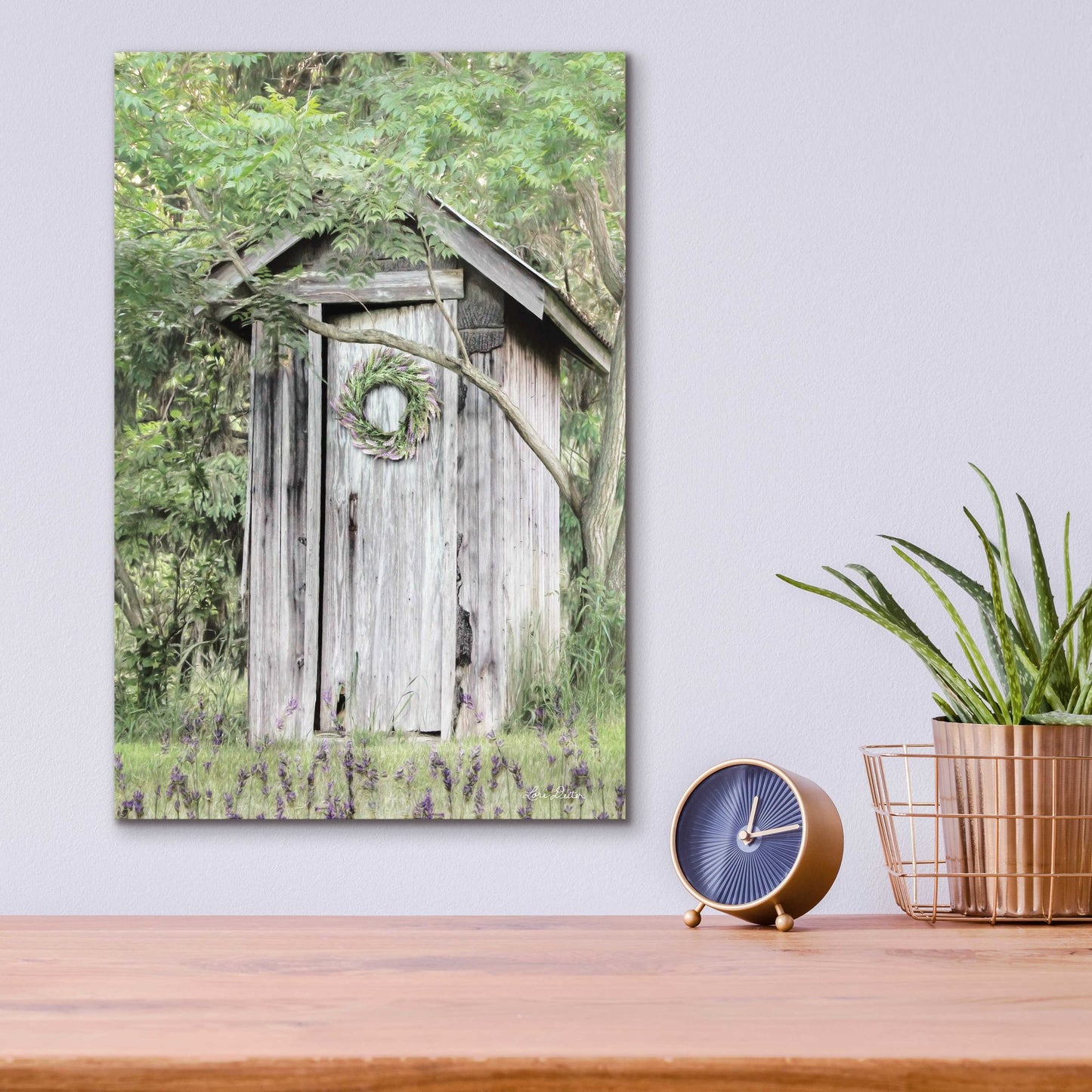 Epic Art 'Lavender Outhouse' by Lori Deiter Acrylic Glass Wall Art,12x16