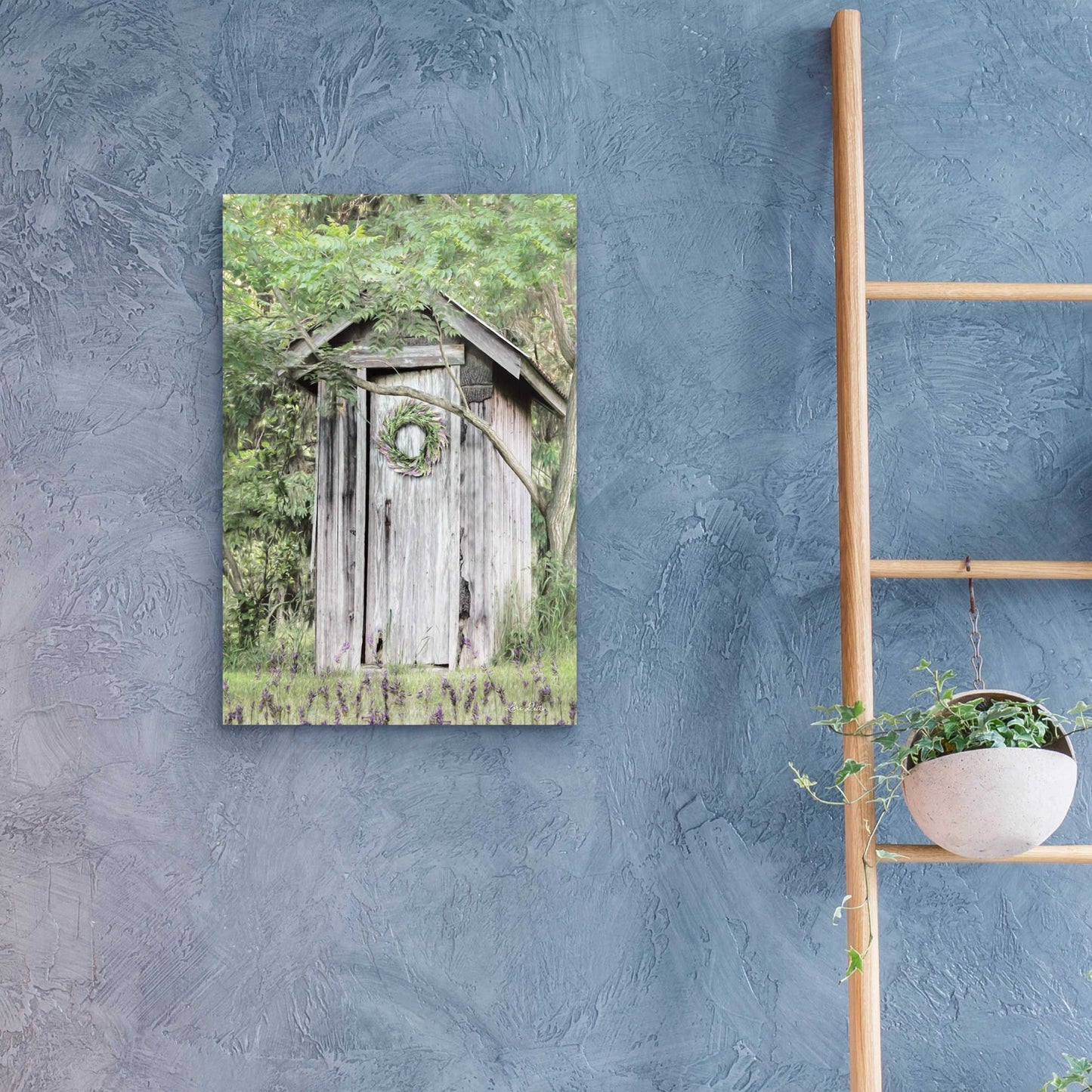 Epic Art 'Lavender Outhouse' by Lori Deiter Acrylic Glass Wall Art,16x24