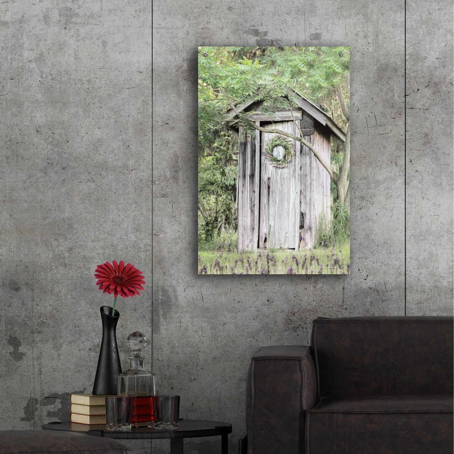 Epic Art 'Lavender Outhouse' by Lori Deiter Acrylic Glass Wall Art,24x36