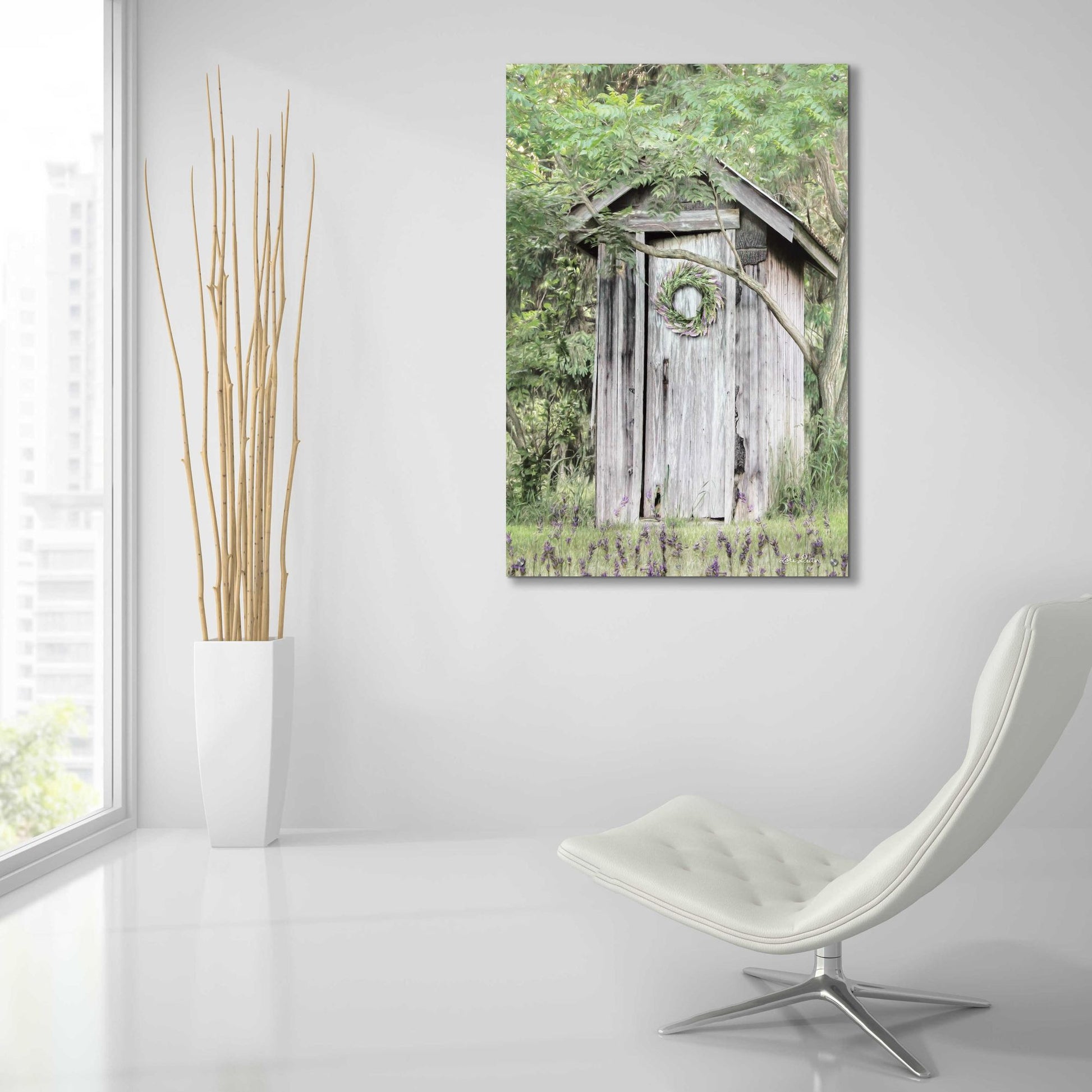 Epic Art 'Lavender Outhouse' by Lori Deiter Acrylic Glass Wall Art,24x36