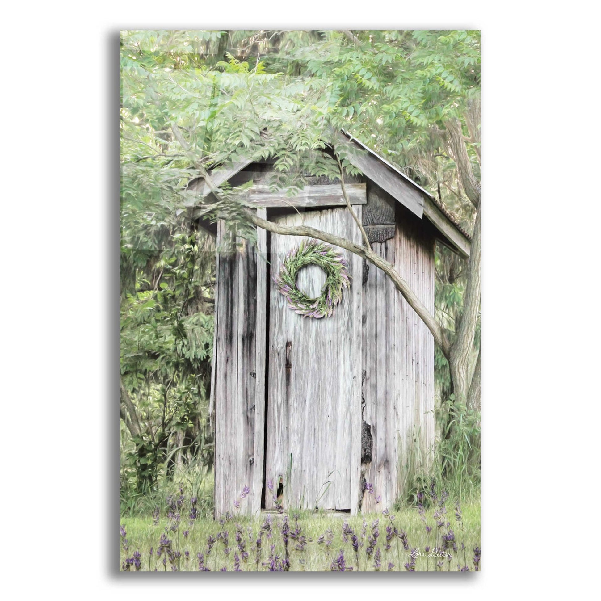 Epic Art 'Lavender Outhouse' by Lori Deiter Acrylic Glass Wall Art