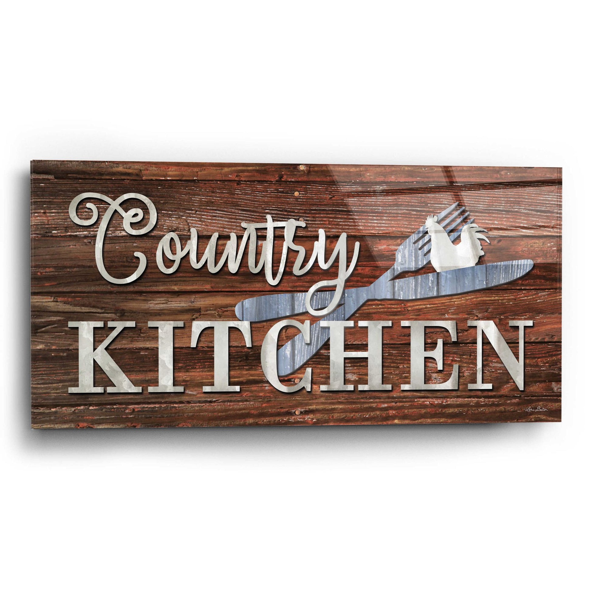 Epic Art 'Country Kitchen' by Lori Deiter Acrylic Glass Wall Art,24x12