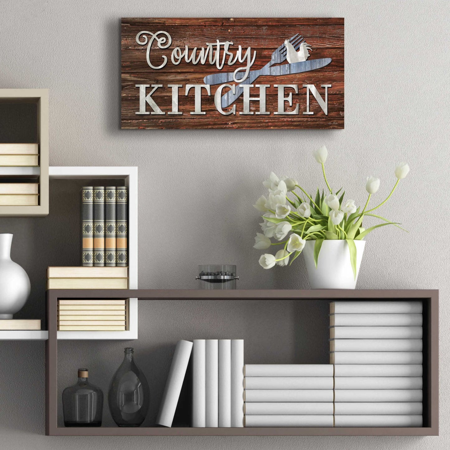 Epic Art 'Country Kitchen' by Lori Deiter Acrylic Glass Wall Art,24x12