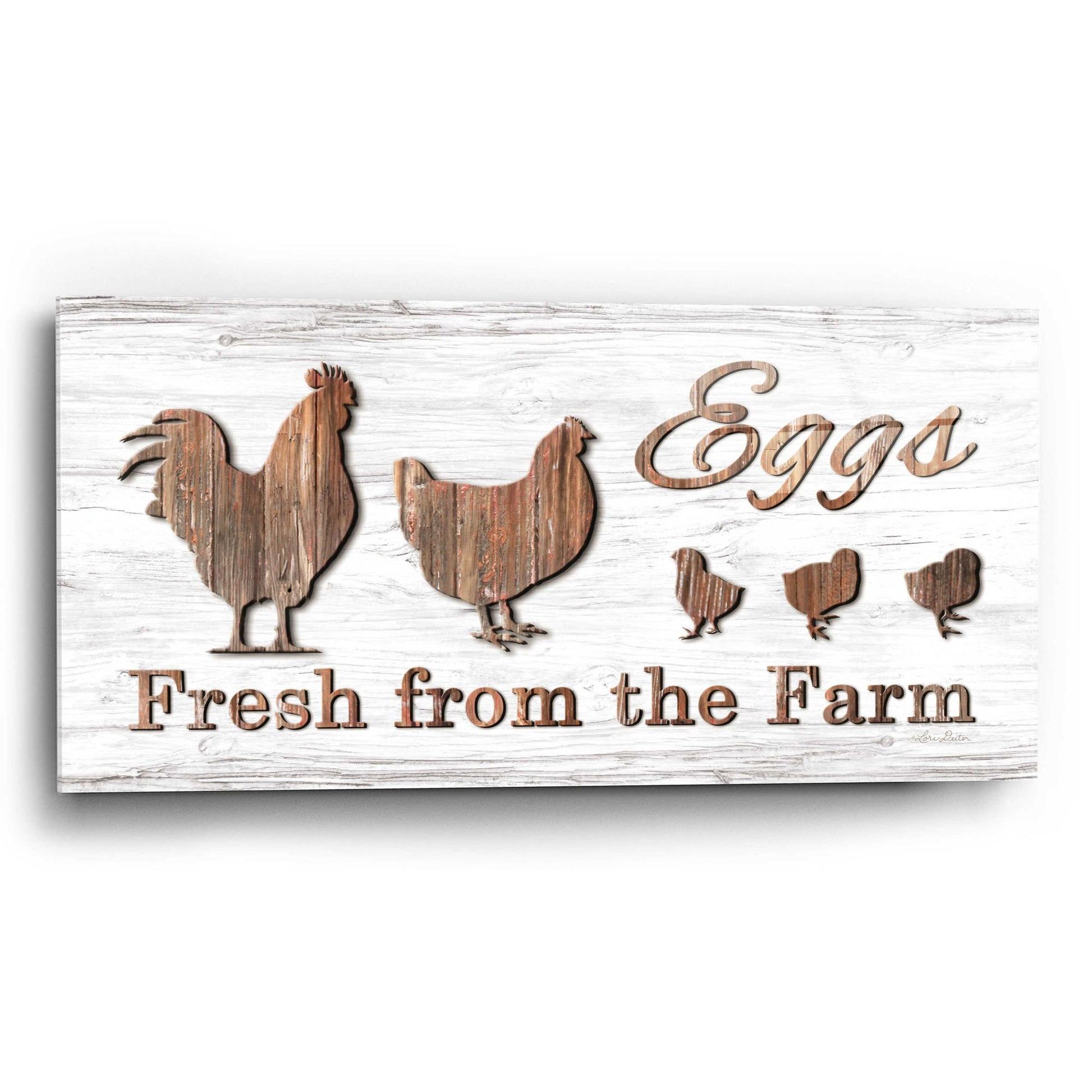 Epic Art 'Farm Fresh Eggs' by Lori Deiter Acrylic Glass Wall Art,24x12