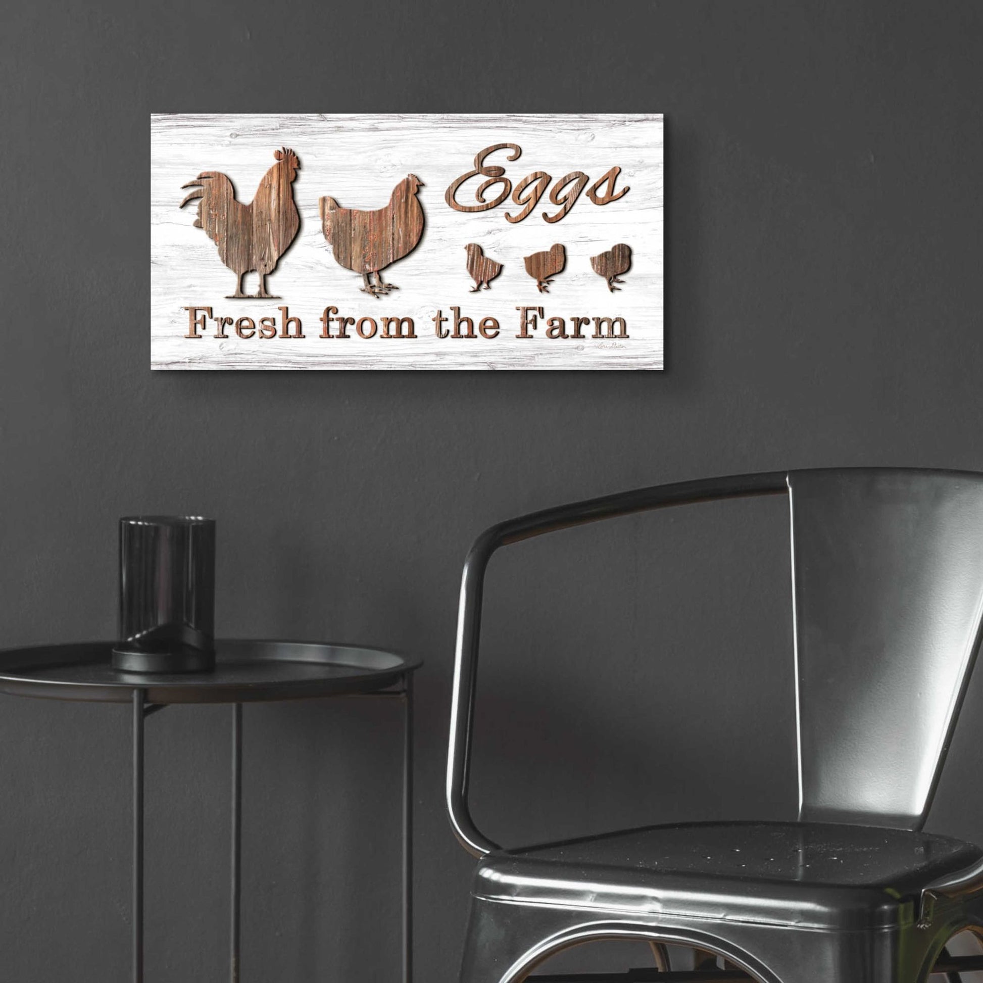 Epic Art 'Farm Fresh Eggs' by Lori Deiter Acrylic Glass Wall Art,24x12