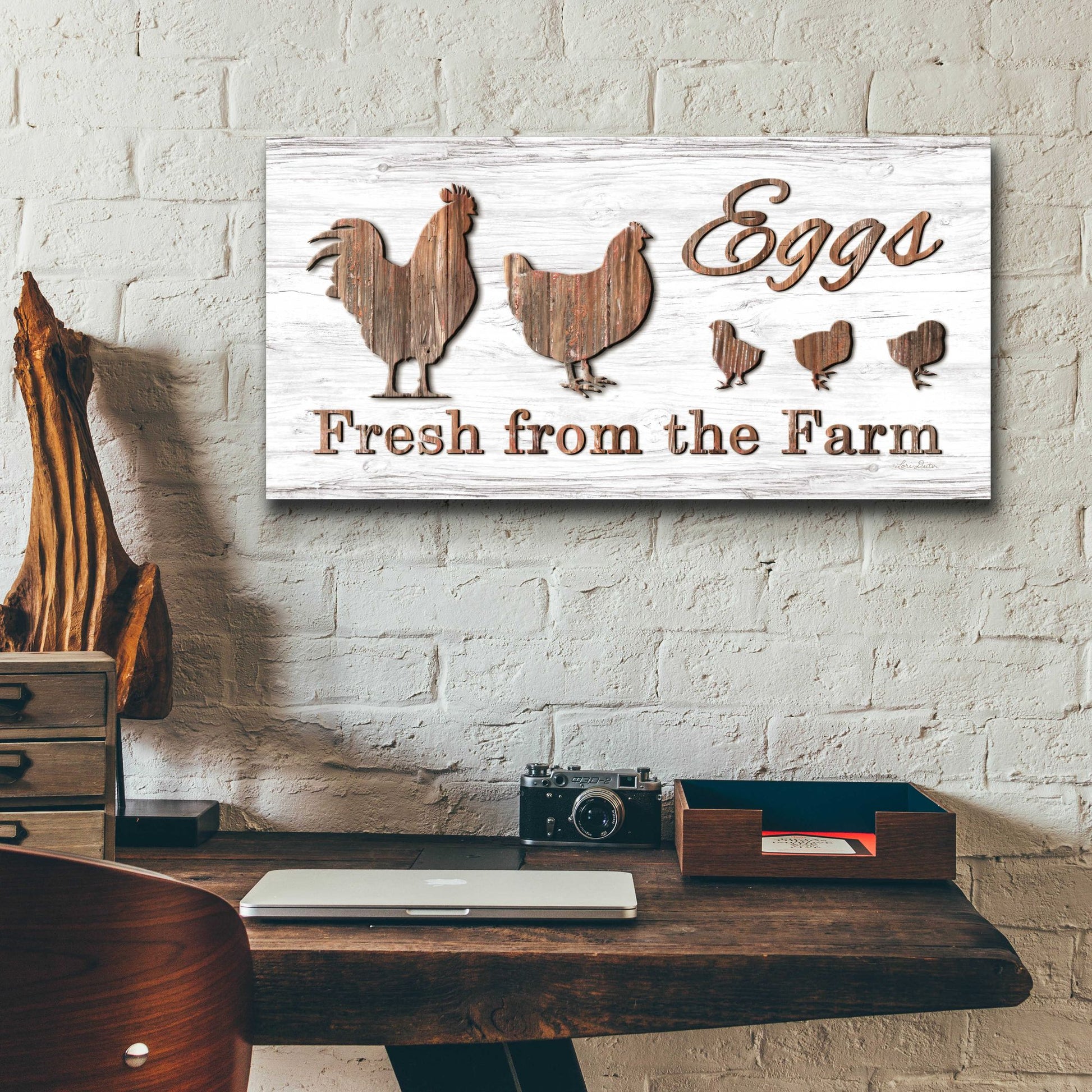 Epic Art 'Farm Fresh Eggs' by Lori Deiter Acrylic Glass Wall Art,24x12