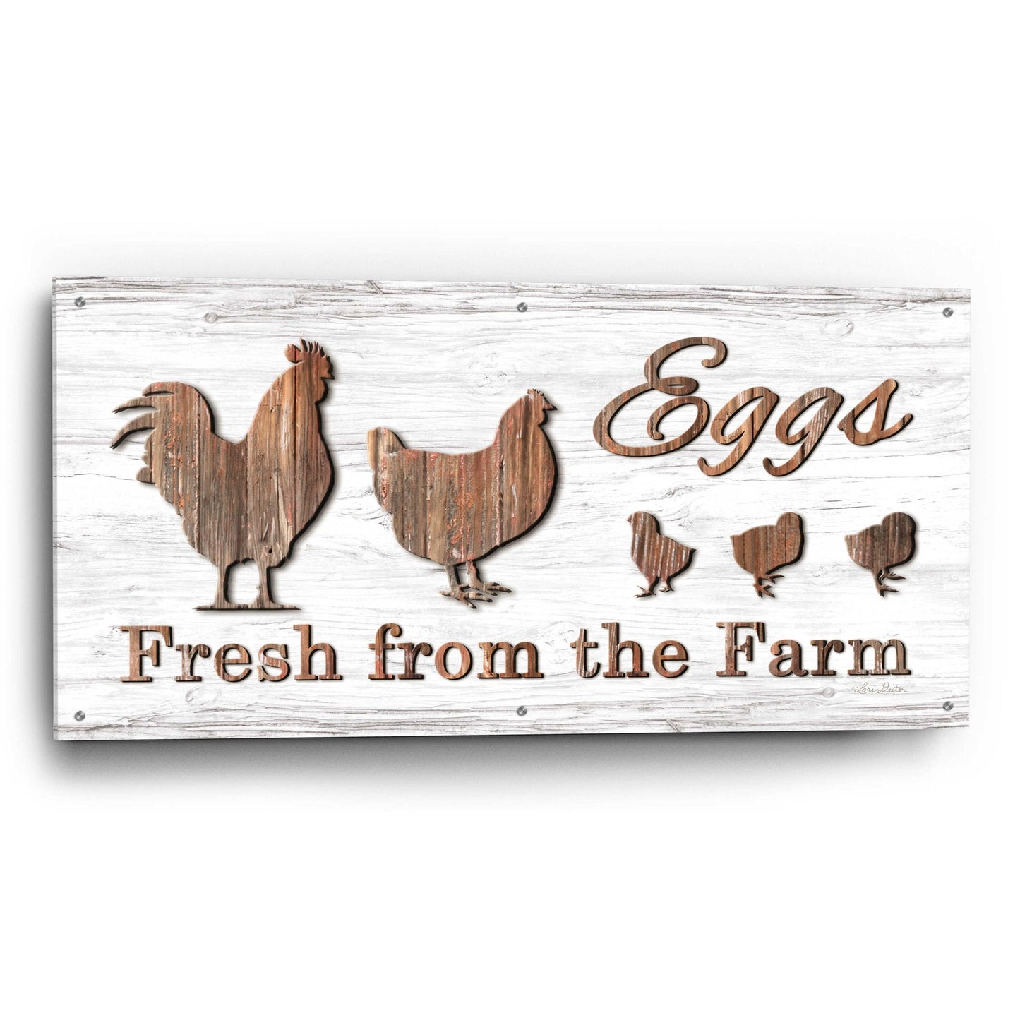 Epic Art 'Farm Fresh Eggs' by Lori Deiter Acrylic Glass Wall Art,48x24