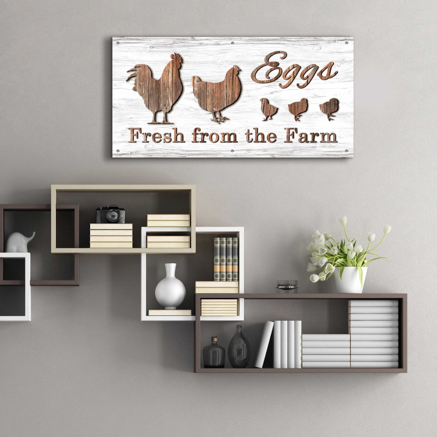 Epic Art 'Farm Fresh Eggs' by Lori Deiter Acrylic Glass Wall Art,48x24