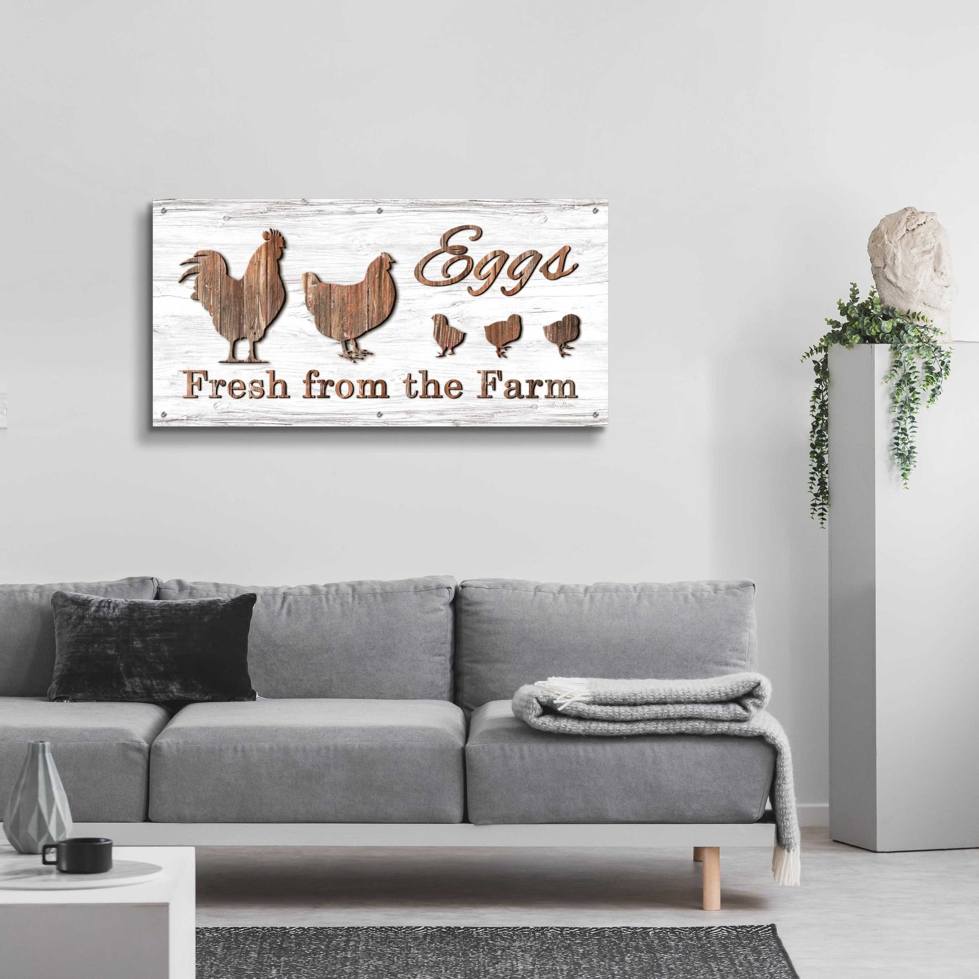 Epic Art 'Farm Fresh Eggs' by Lori Deiter Acrylic Glass Wall Art,48x24