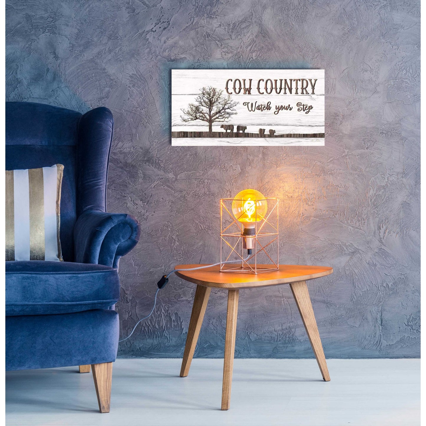 Epic Art 'Cow Country' by Lori Deiter Acrylic Glass Wall Art,24x12