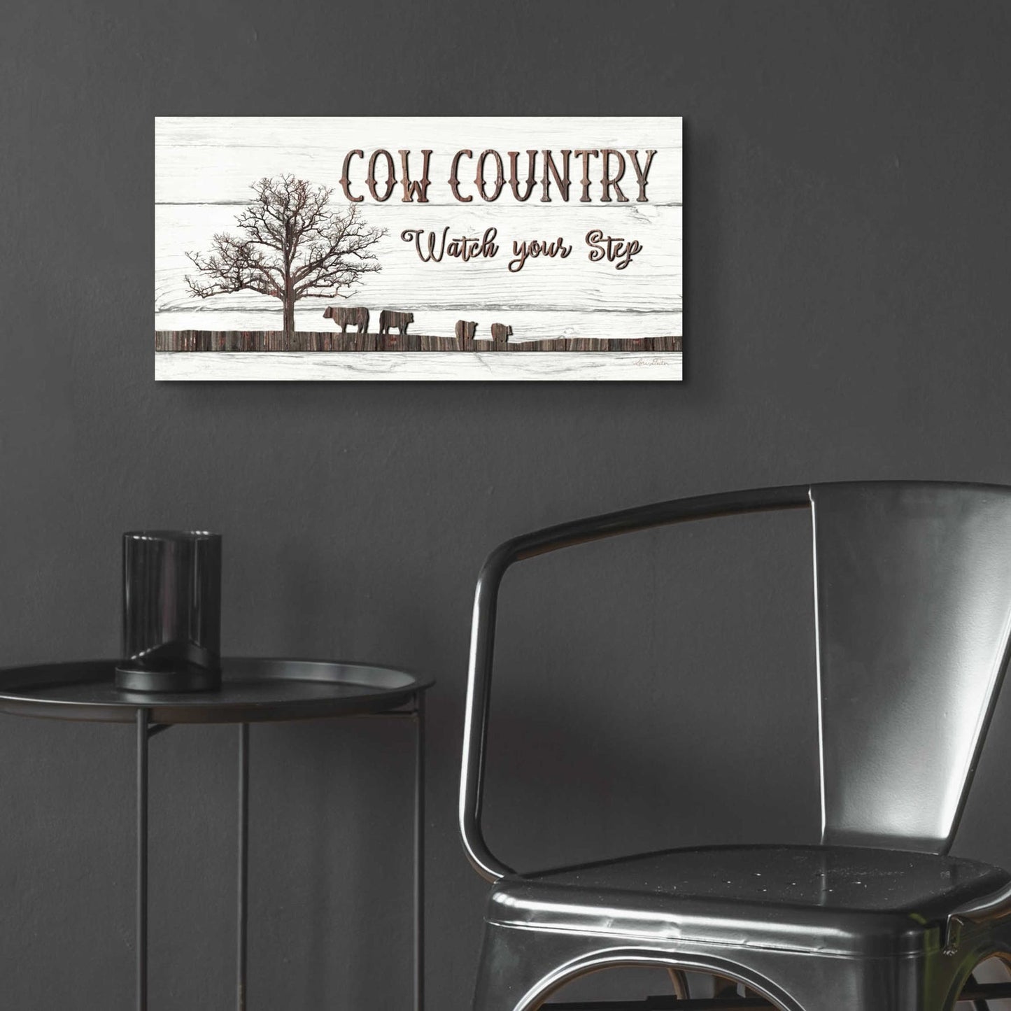 Epic Art 'Cow Country' by Lori Deiter Acrylic Glass Wall Art,24x12