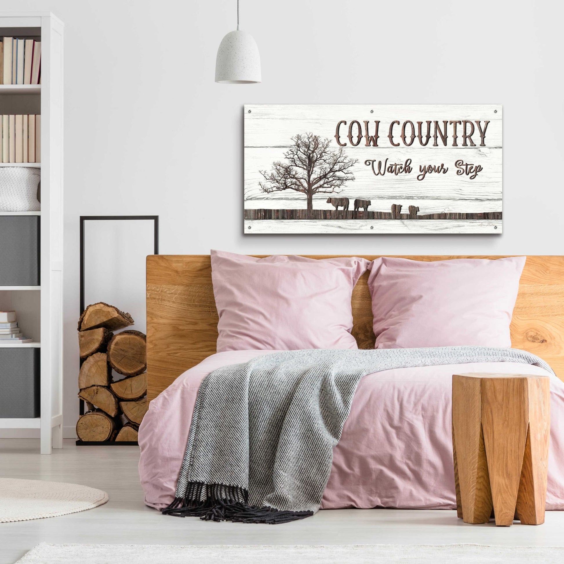 Epic Art 'Cow Country' by Lori Deiter Acrylic Glass Wall Art,48x24