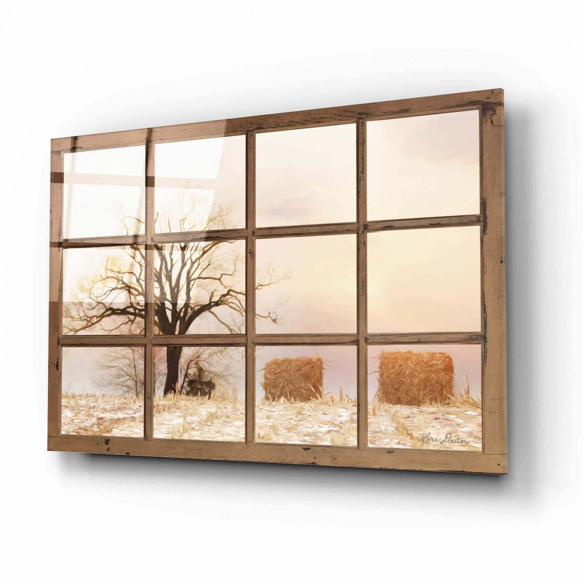 Epic Art 'View of Winter Fields' by Lori Deiter Acrylic Glass Wall Art,16x12