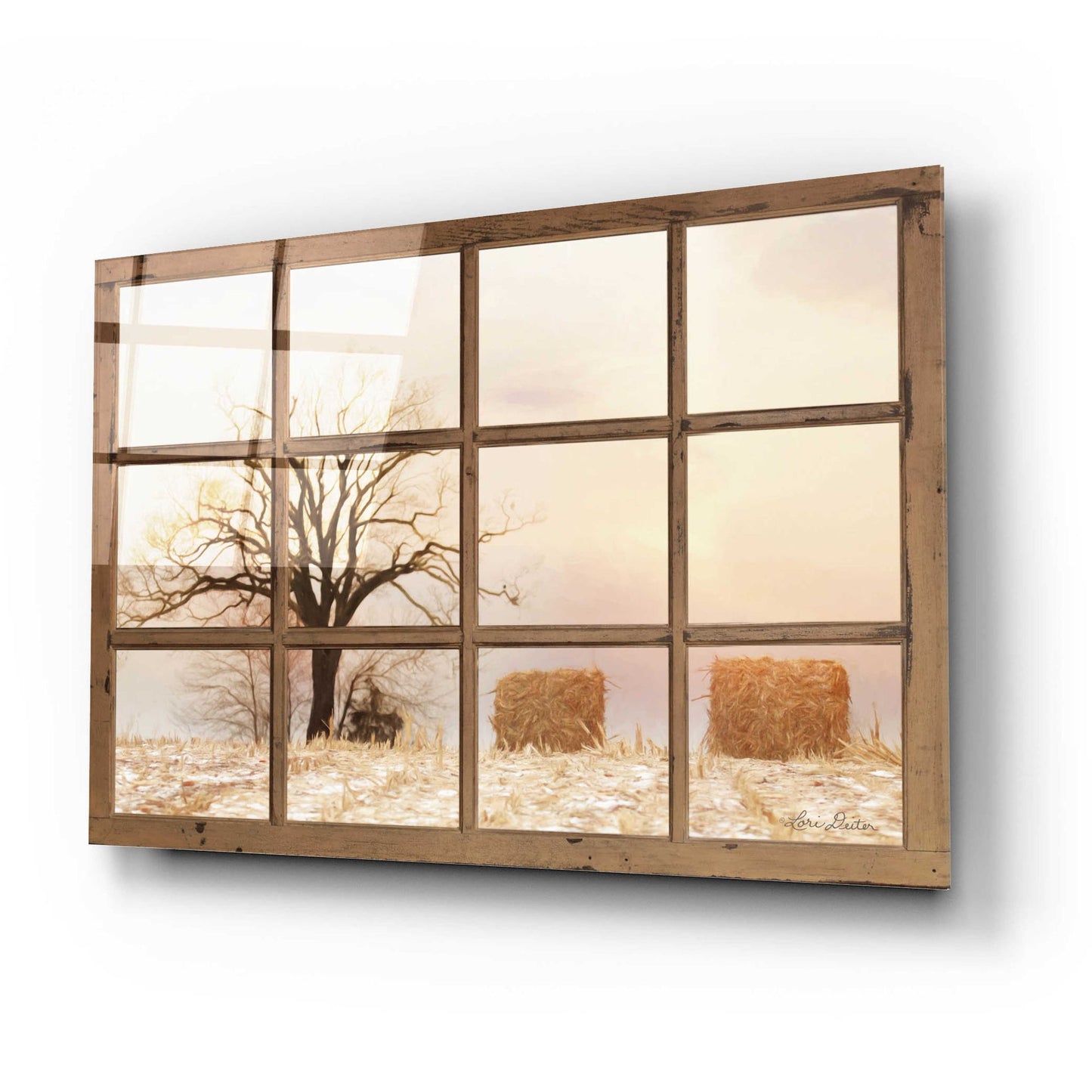 Epic Art 'View of Winter Fields' by Lori Deiter Acrylic Glass Wall Art,24x16