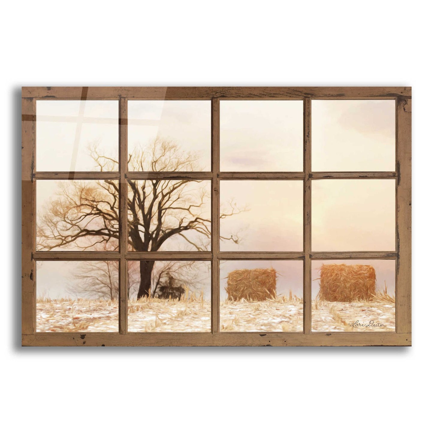 Epic Art 'View of Winter Fields' by Lori Deiter Acrylic Glass Wall Art,24x16