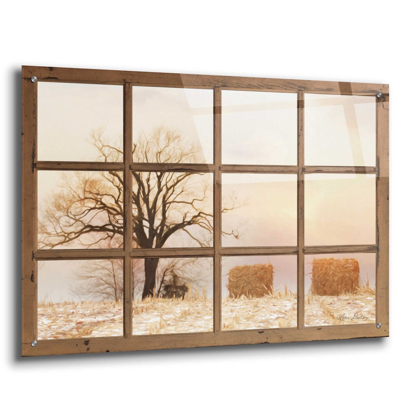 Epic Art 'View of Winter Fields' by Lori Deiter Acrylic Glass Wall Art,36x24