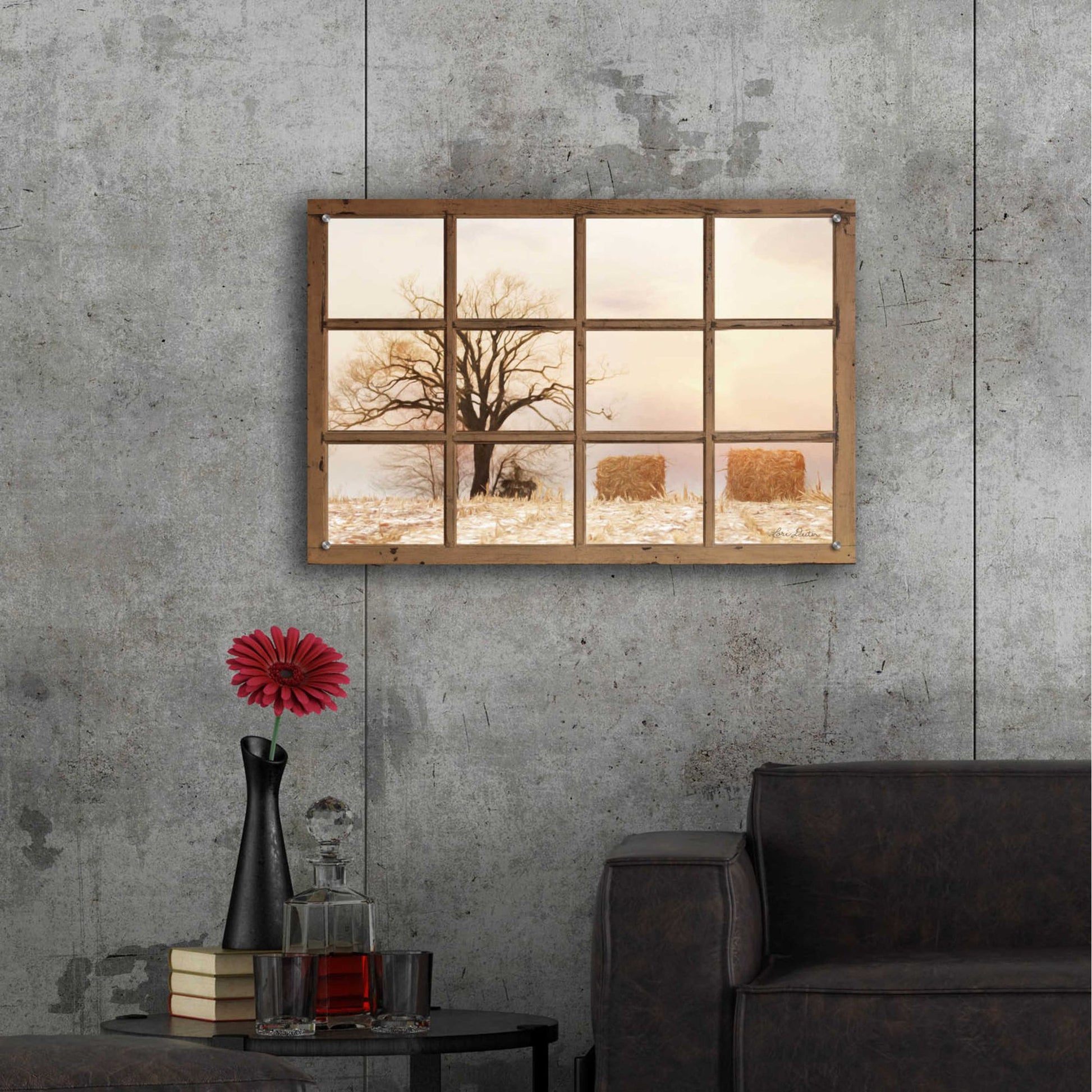 Epic Art 'View of Winter Fields' by Lori Deiter Acrylic Glass Wall Art,36x24