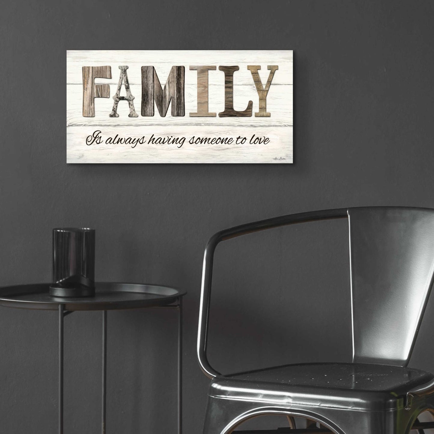 Epic Art 'Family is Always Having Someone to Love' by Lori Deiter Acrylic Glass Wall Art,24x12