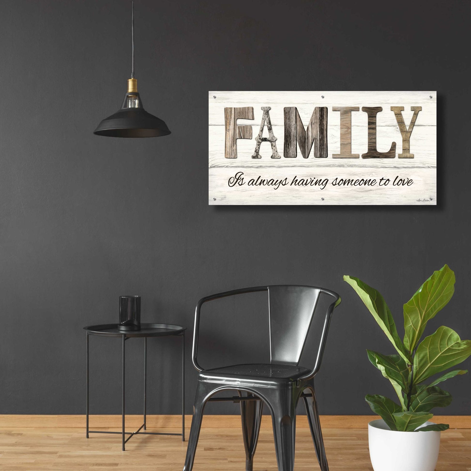 Epic Art 'Family is Always Having Someone to Love' by Lori Deiter Acrylic Glass Wall Art,48x24