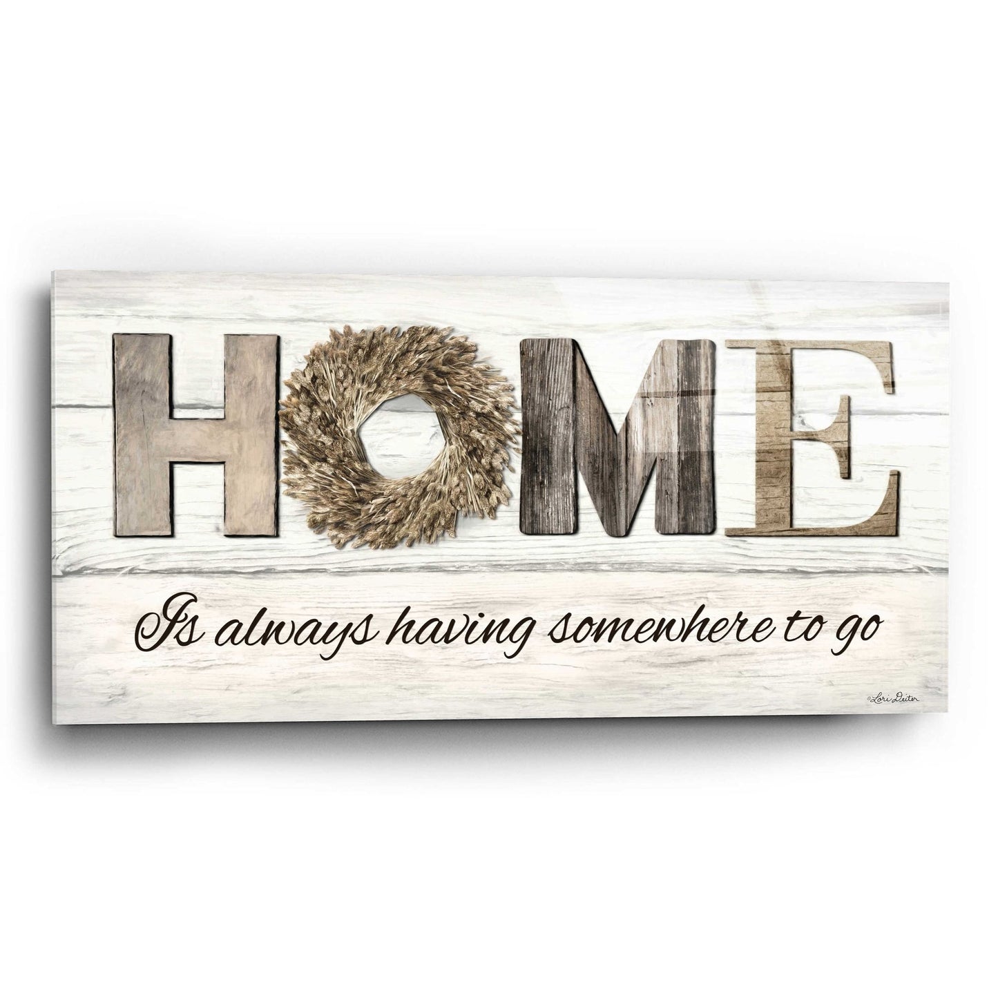 Epic Art 'Home is Always Having Somewhere to Go' by Lori Deiter Acrylic Glass Wall Art,24x12