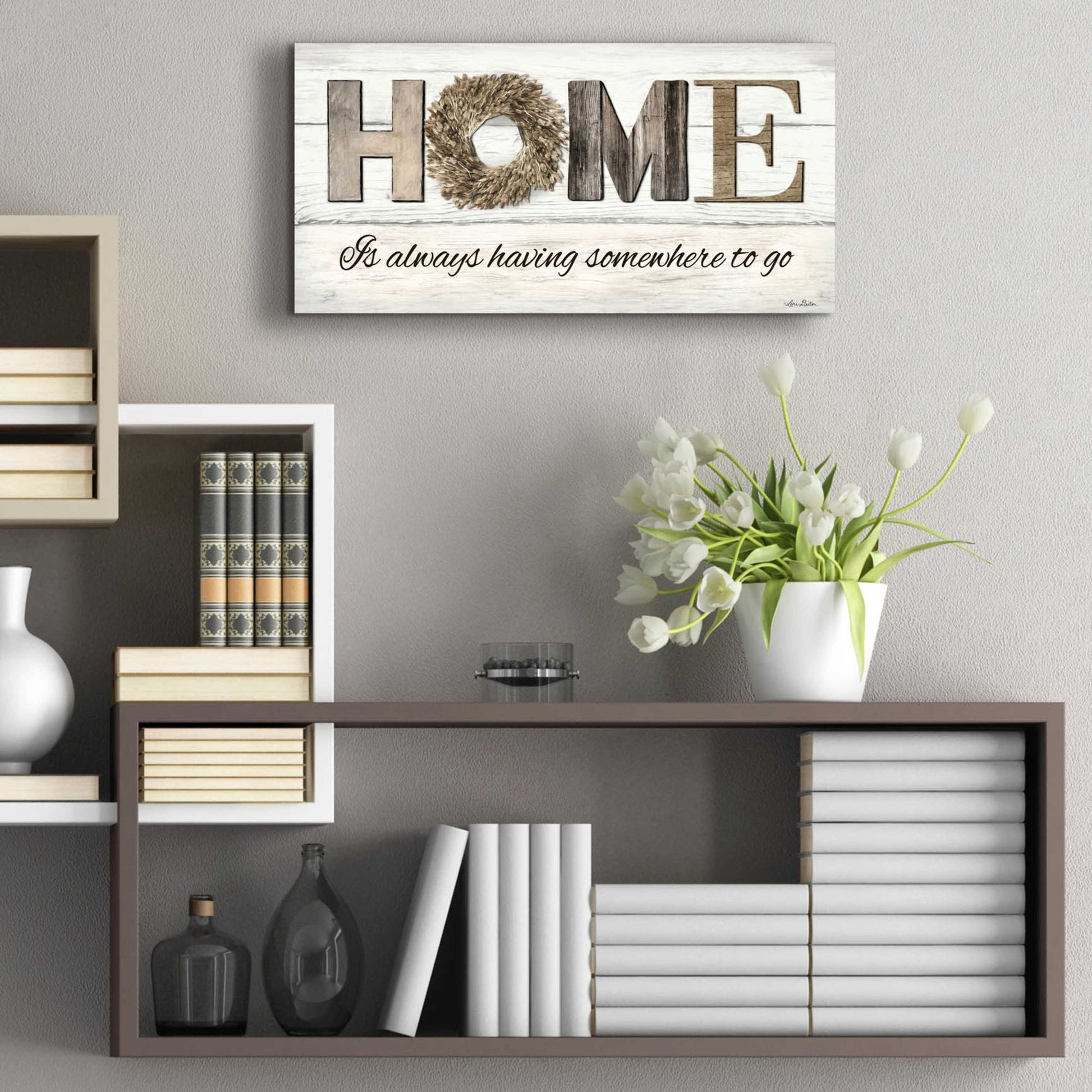 Epic Art 'Home is Always Having Somewhere to Go' by Lori Deiter Acrylic Glass Wall Art,24x12