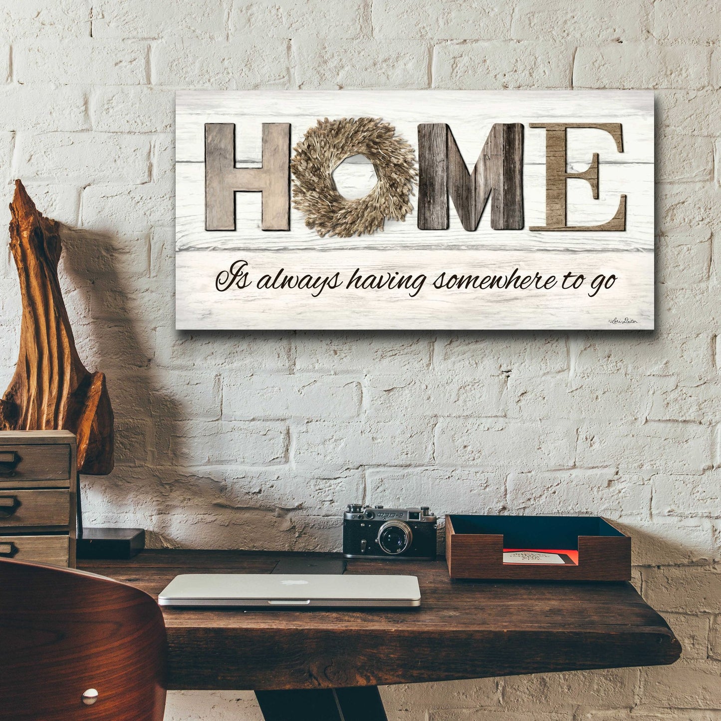 Epic Art 'Home is Always Having Somewhere to Go' by Lori Deiter Acrylic Glass Wall Art,24x12