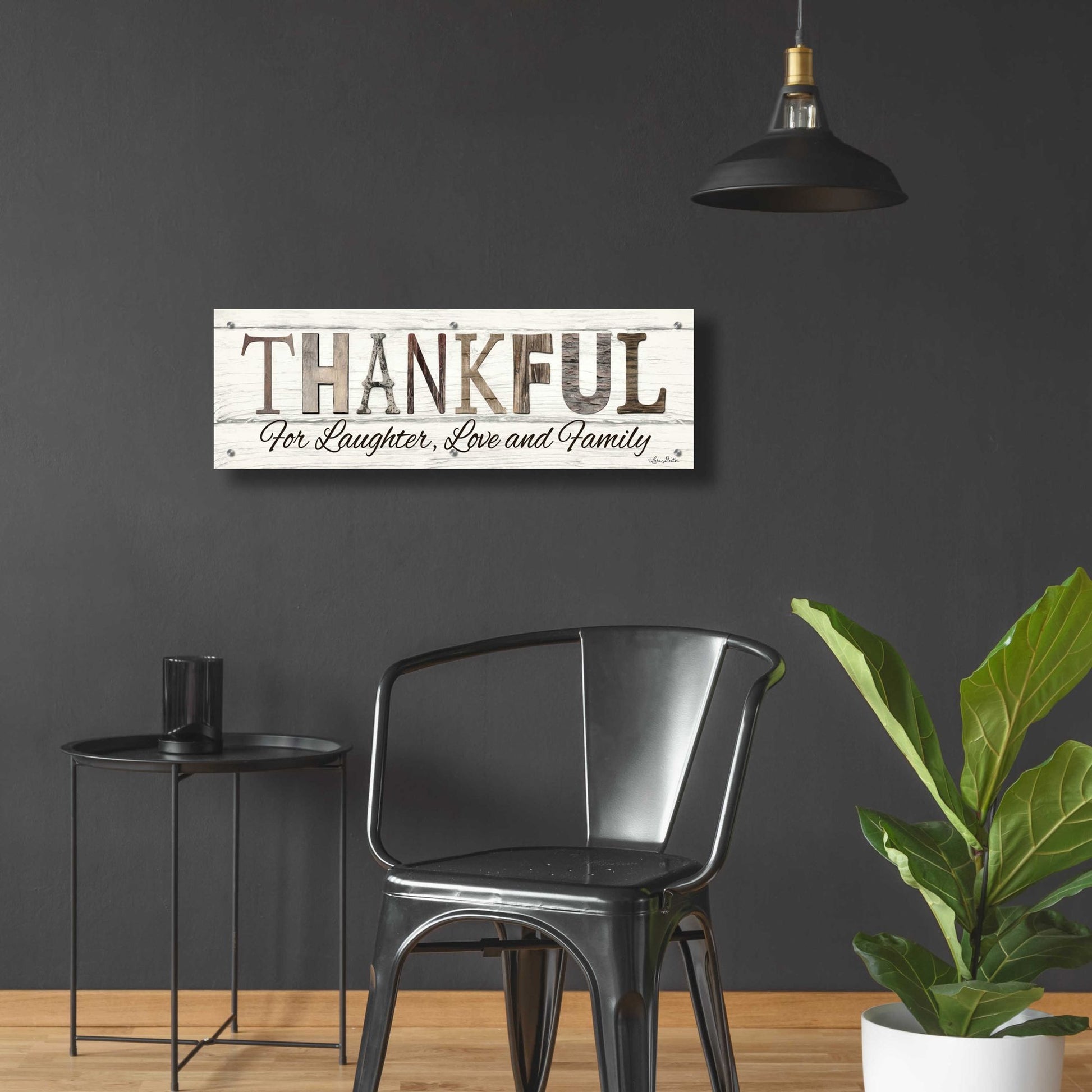 Epic Art 'Thankful for Laughter, Love and Family' by Lori Deiter Acrylic Glass Wall Art,36x12