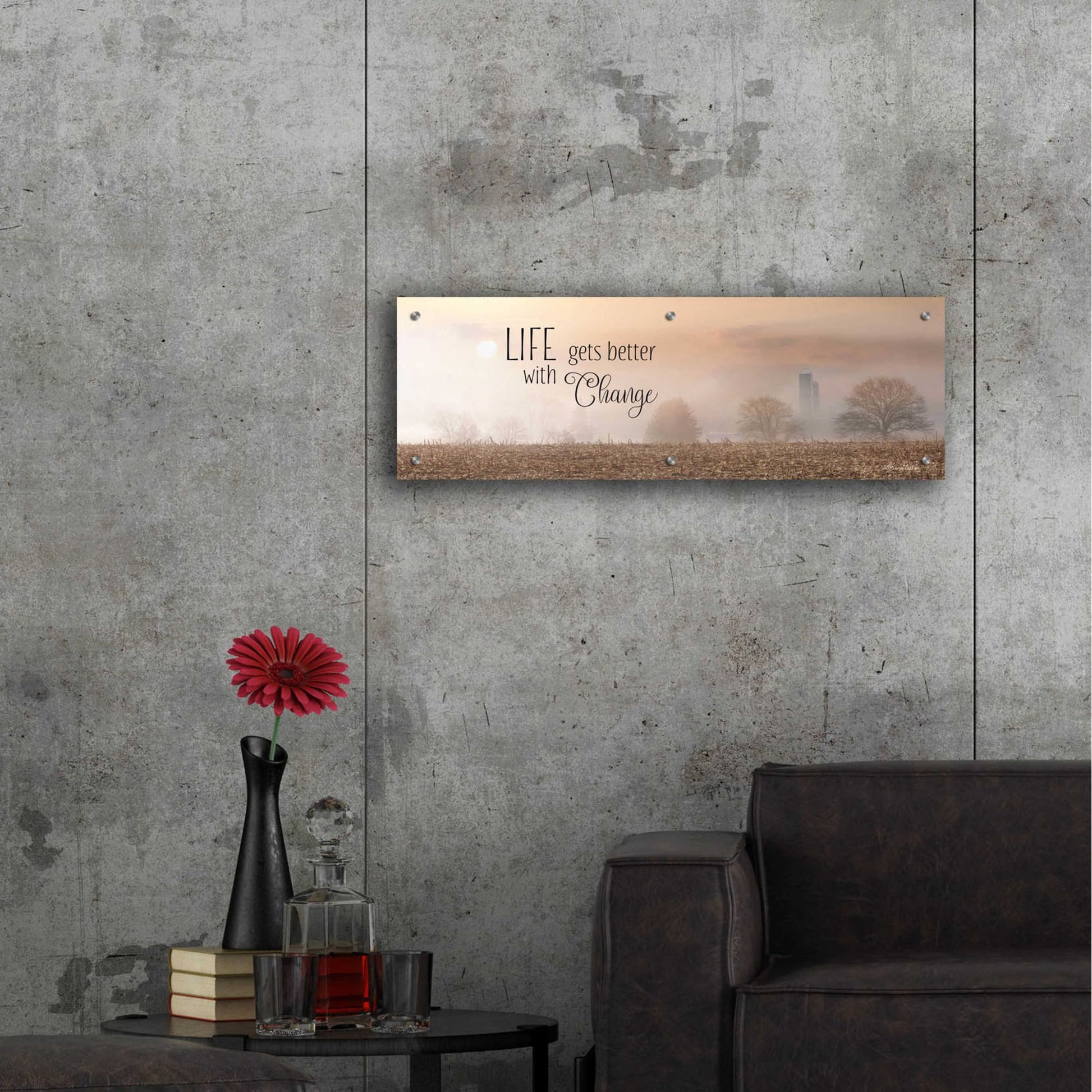 Epic Art 'Life Gets Better with Change' by Lori Deiter Acrylic Glass Wall Art,36x12