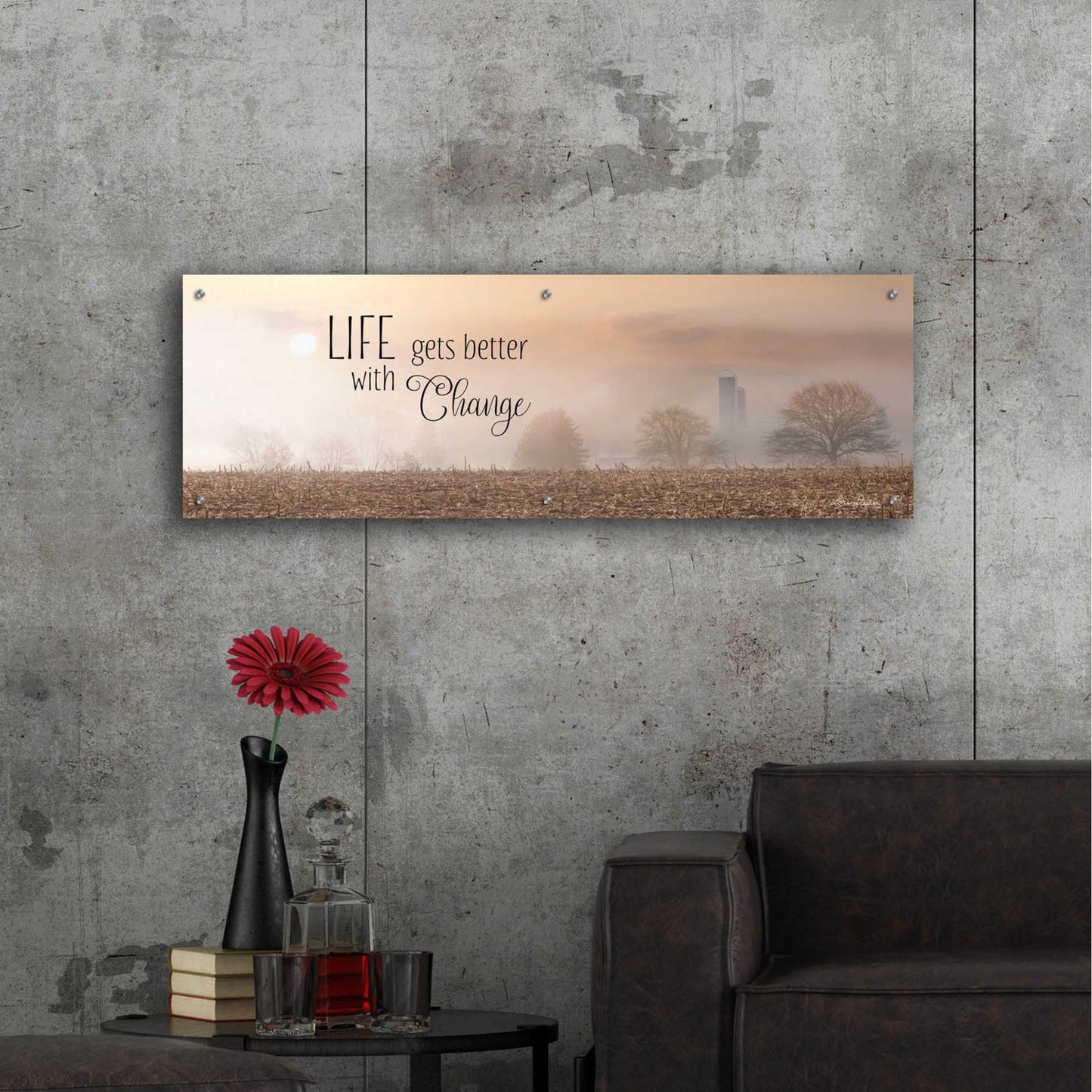 Epic Art 'Life Gets Better with Change' by Lori Deiter Acrylic Glass Wall Art,48x16