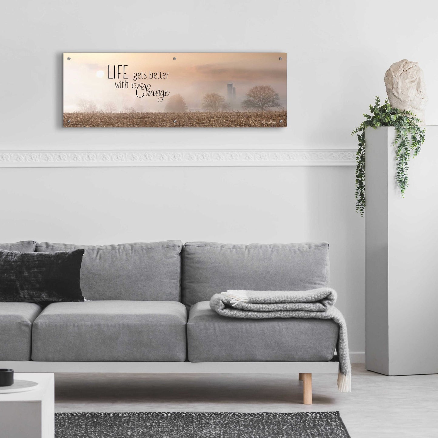 Epic Art 'Life Gets Better with Change' by Lori Deiter Acrylic Glass Wall Art,48x16