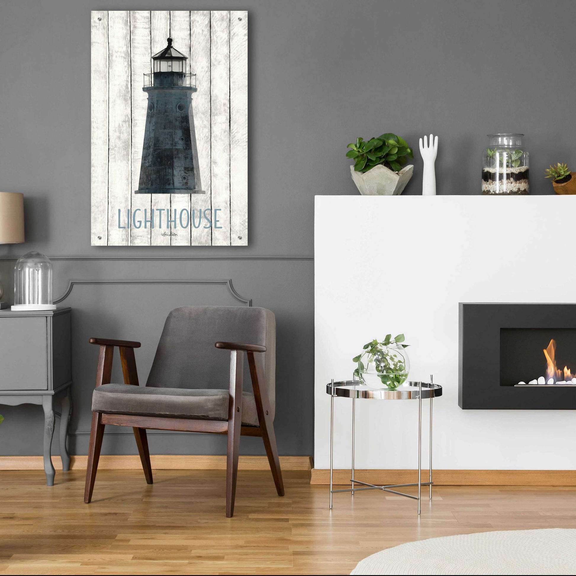 Epic Art 'Lighthouse' by Lori Deiter Acrylic Glass Wall Art,24x36