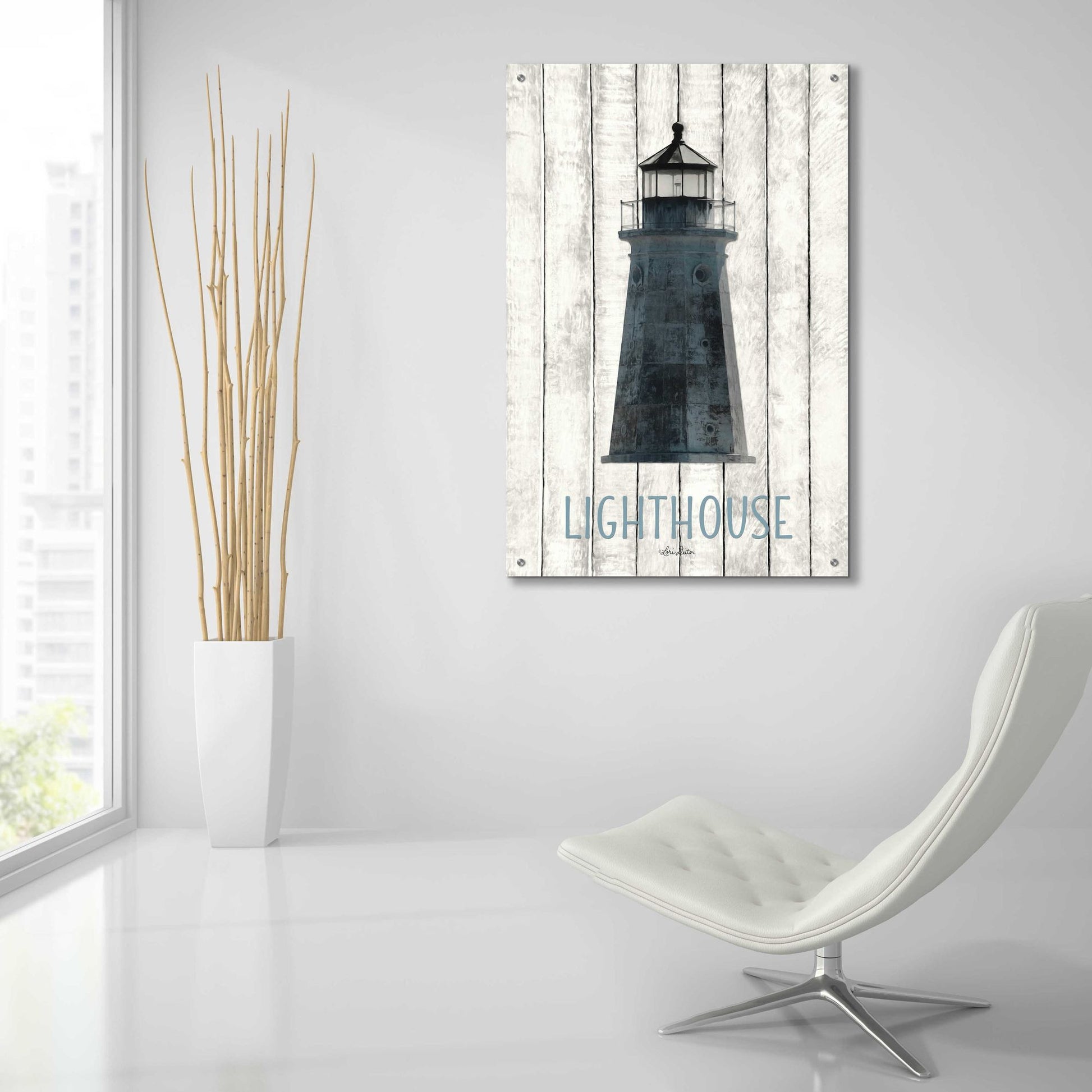 Epic Art 'Lighthouse' by Lori Deiter Acrylic Glass Wall Art,24x36