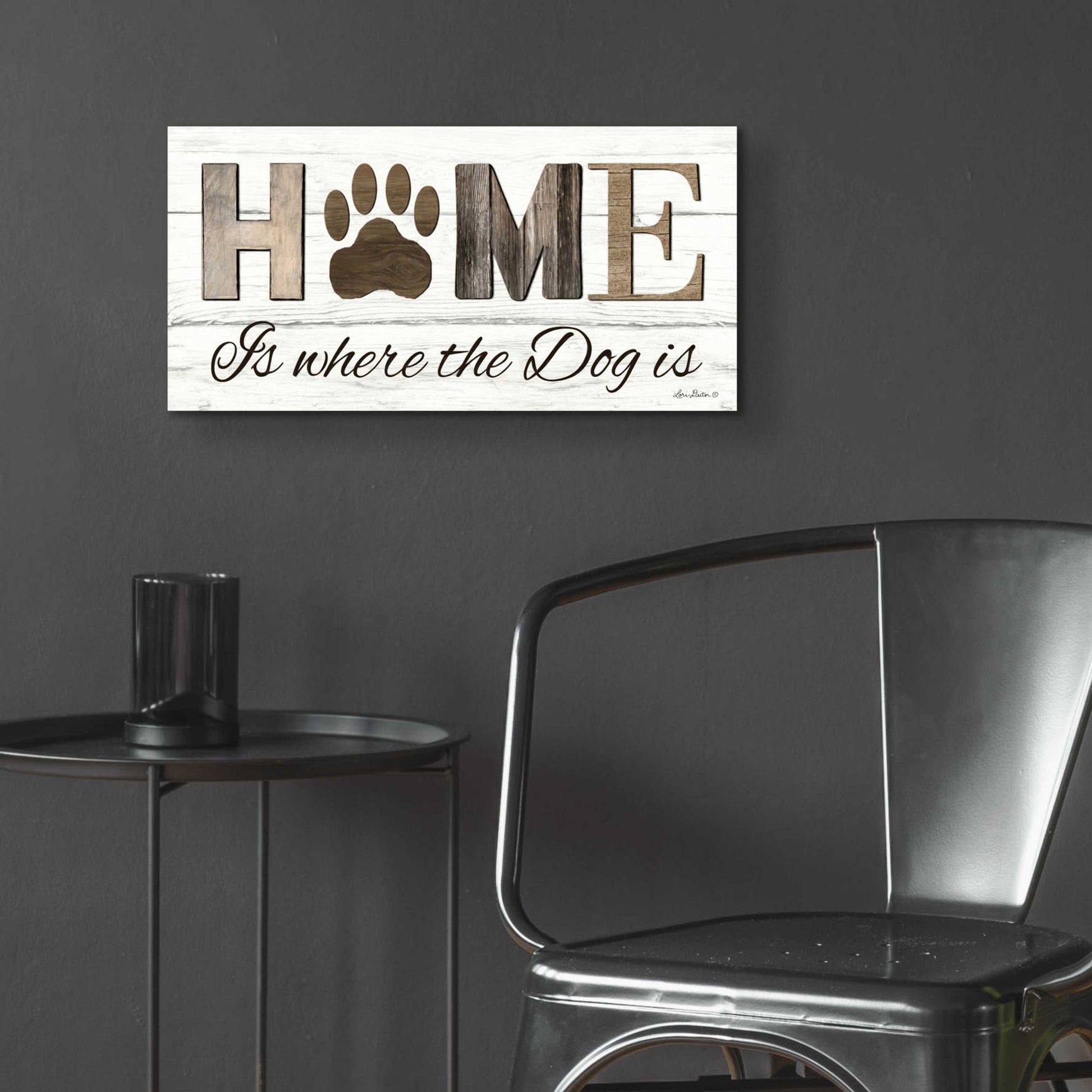 Epic Art 'Home is Where the Dog is' by Lori Deiter Acrylic Glass Wall Art,24x12