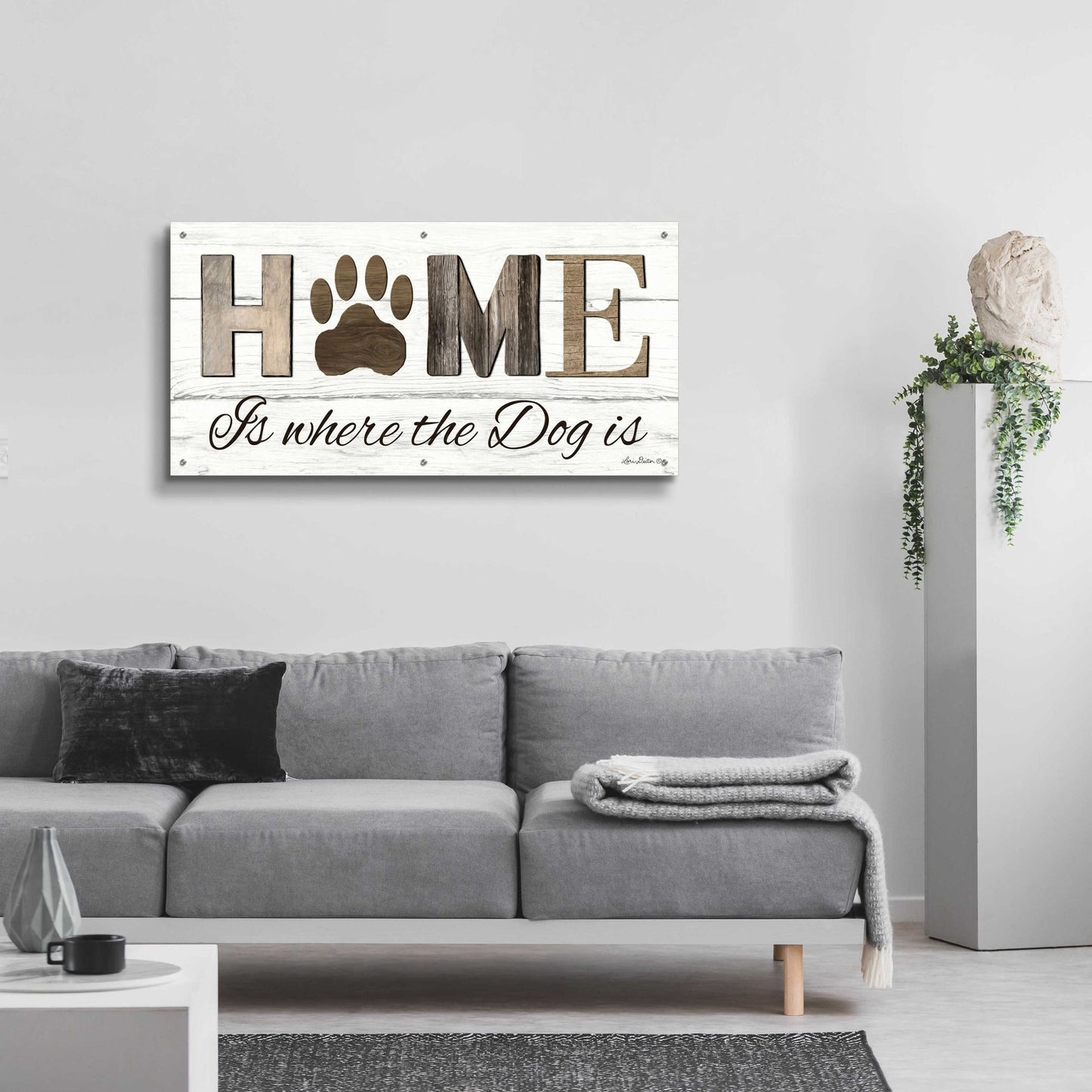 Epic Art 'Home is Where the Dog is' by Lori Deiter Acrylic Glass Wall Art,48x24