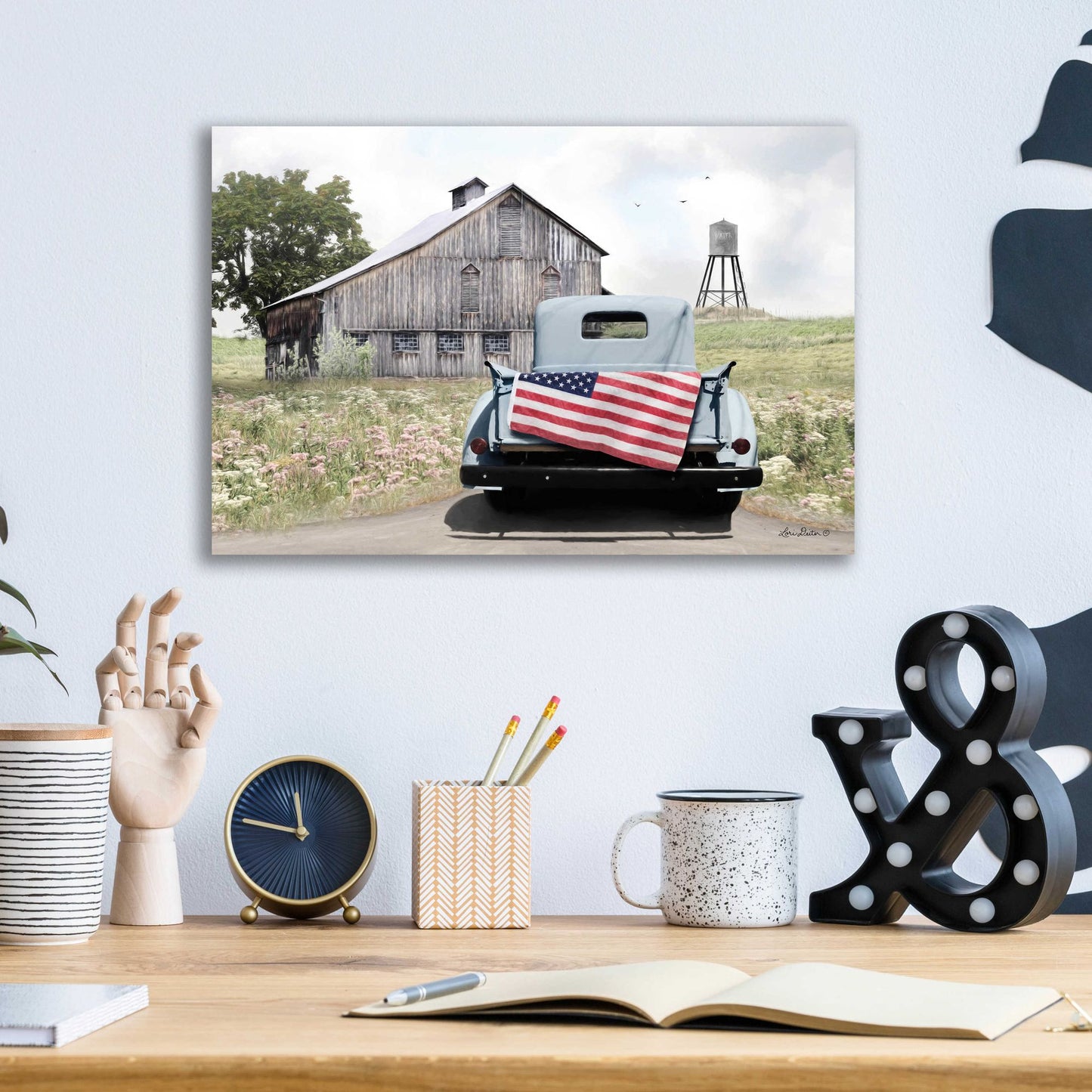 Epic Art 'American Tailgating' by Lori Deiter Acrylic Glass Wall Art,16x12