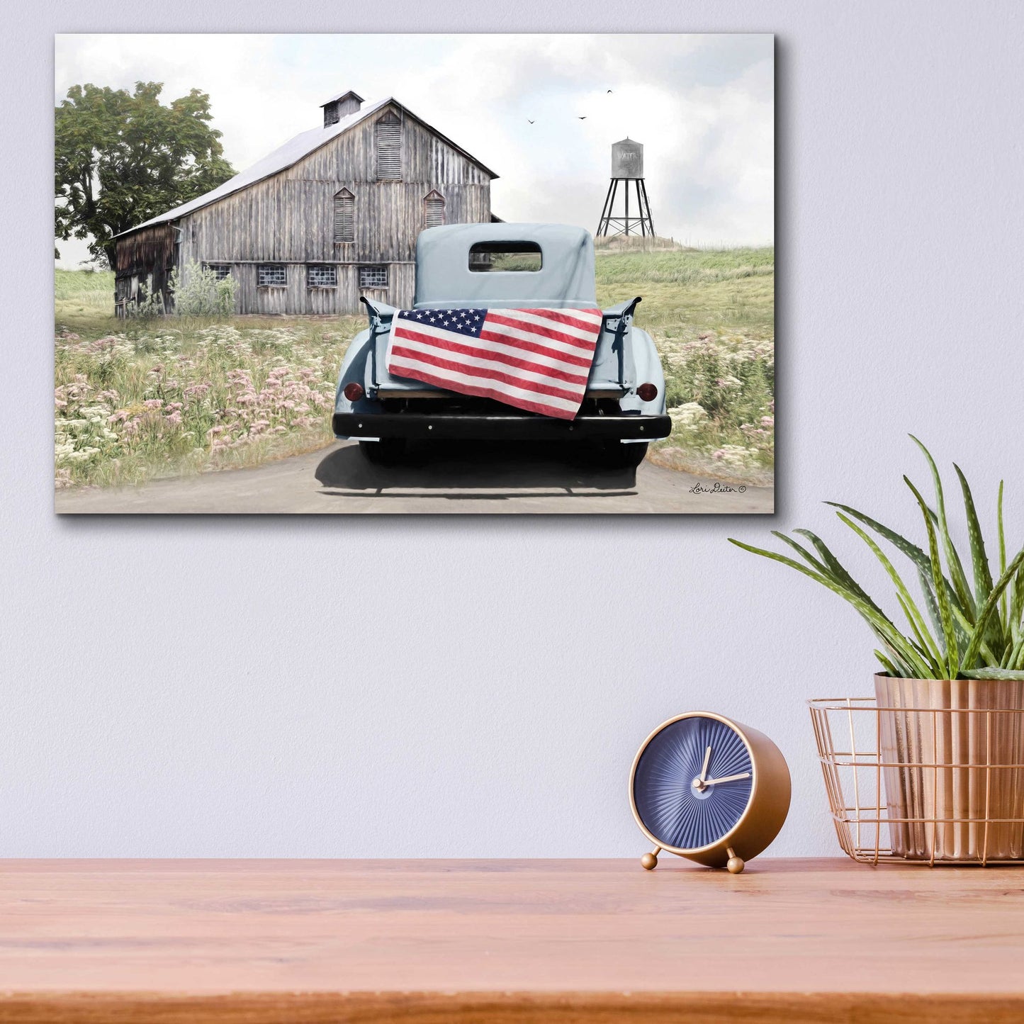 Epic Art 'American Tailgating' by Lori Deiter Acrylic Glass Wall Art,16x12