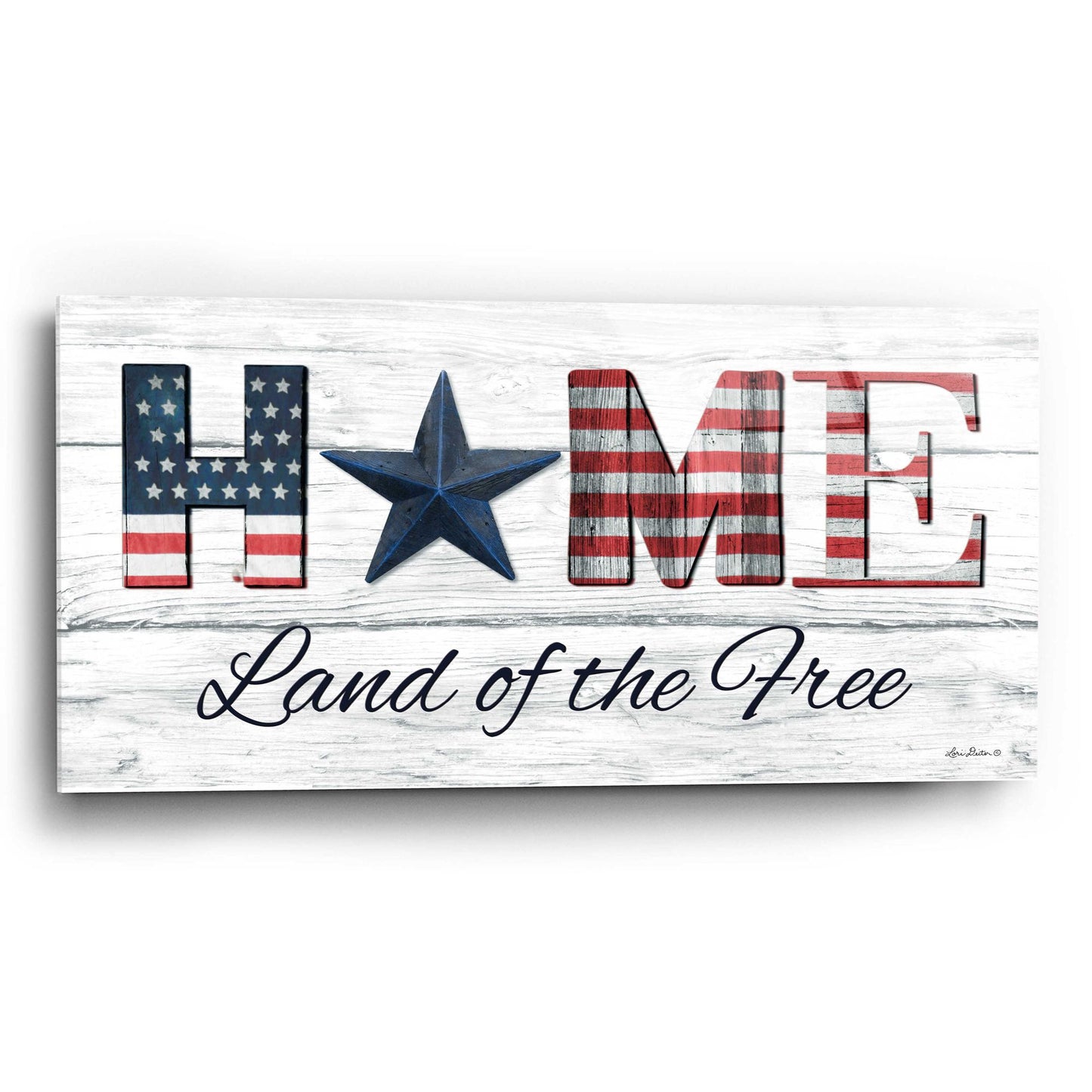 Epic Art 'Home - Land of the Free' by Lori Deiter Acrylic Glass Wall Art,24x12