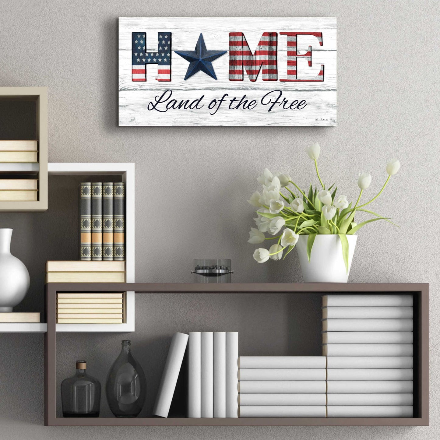 Epic Art 'Home - Land of the Free' by Lori Deiter Acrylic Glass Wall Art,24x12