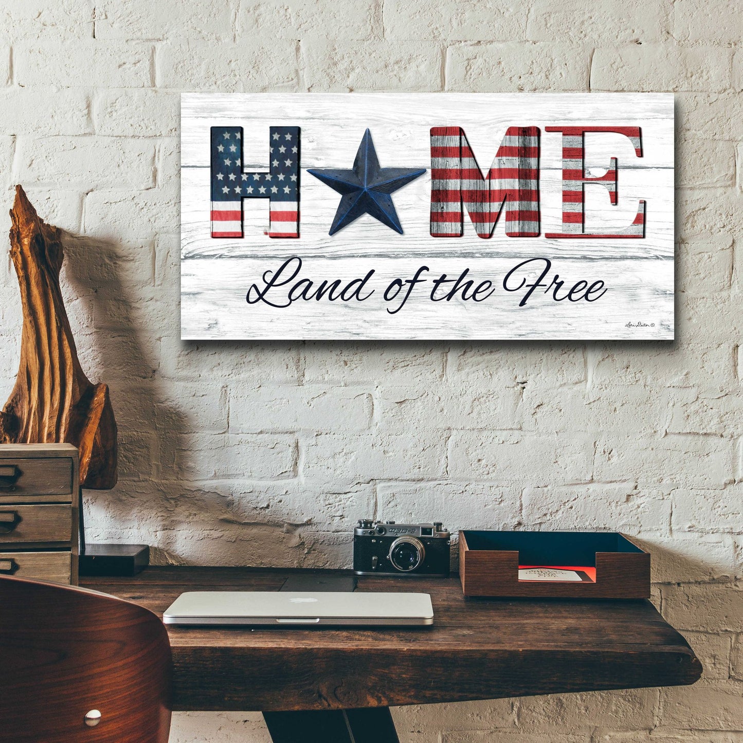 Epic Art 'Home - Land of the Free' by Lori Deiter Acrylic Glass Wall Art,24x12