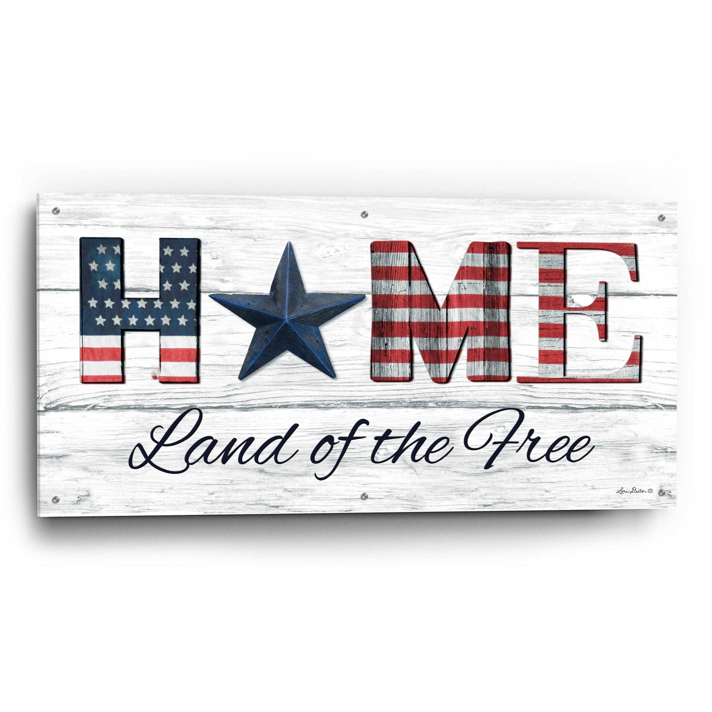 Epic Art 'Home - Land of the Free' by Lori Deiter Acrylic Glass Wall Art,48x24