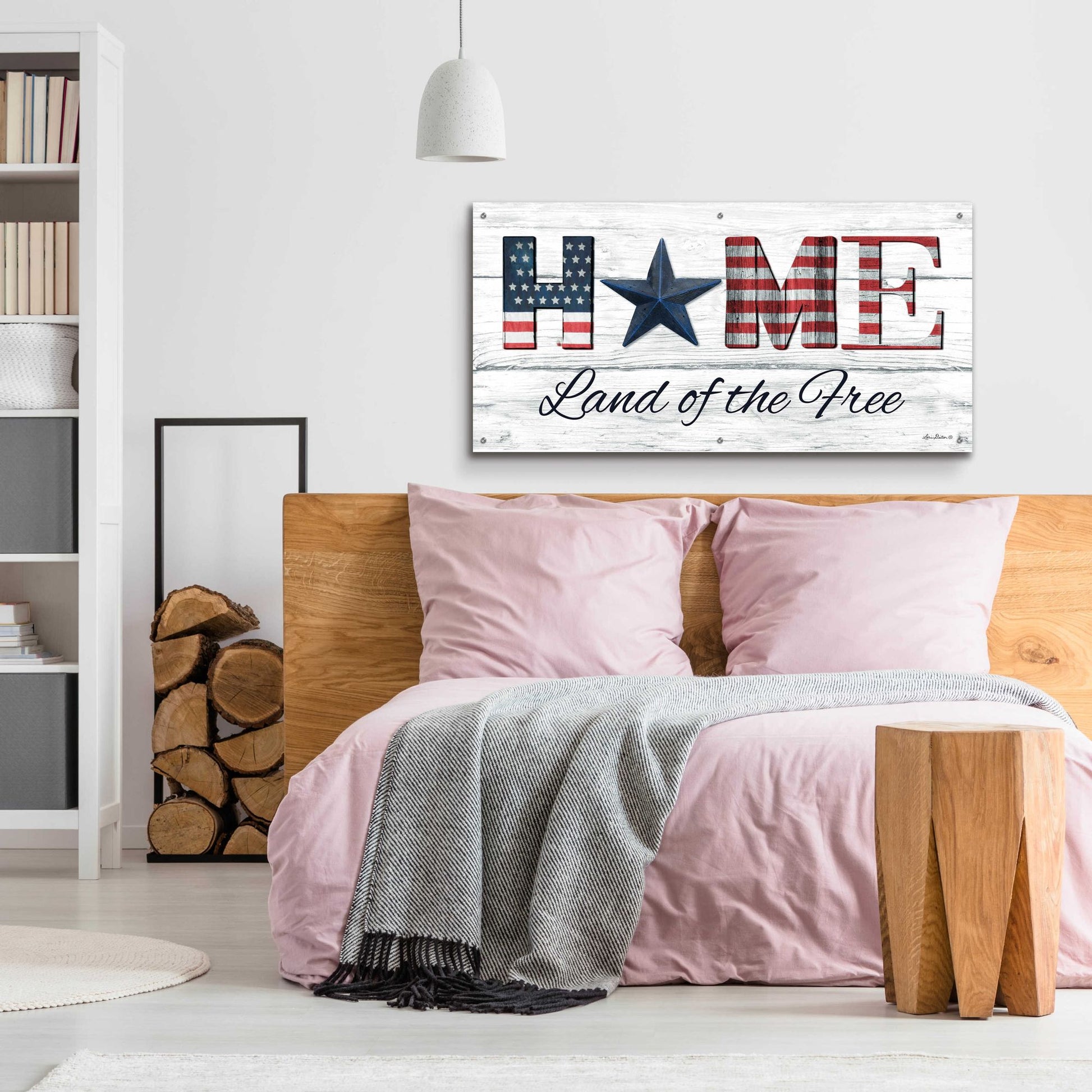 Epic Art 'Home - Land of the Free' by Lori Deiter Acrylic Glass Wall Art,48x24