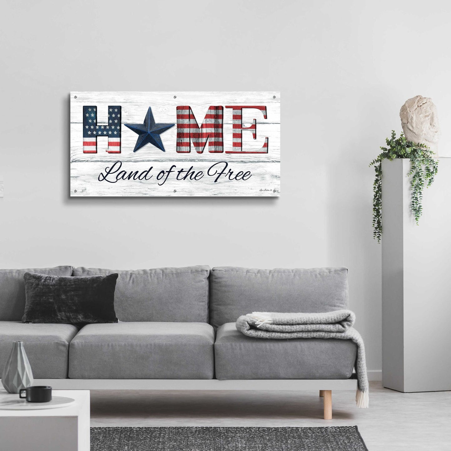 Epic Art 'Home - Land of the Free' by Lori Deiter Acrylic Glass Wall Art,48x24