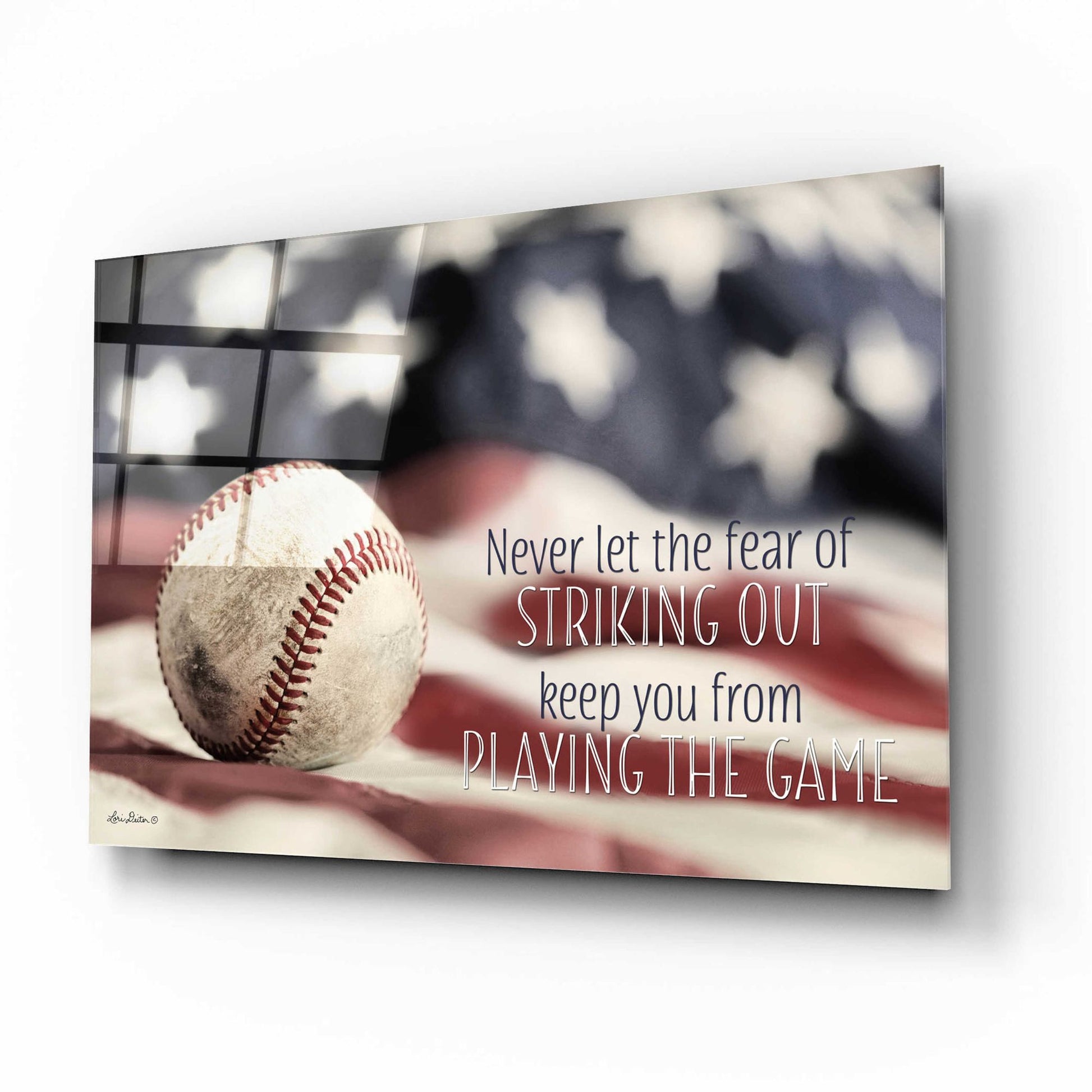 Epic Art 'Baseball - Playing the Game' by Lori Deiter Acrylic Glass Wall Art,16x12