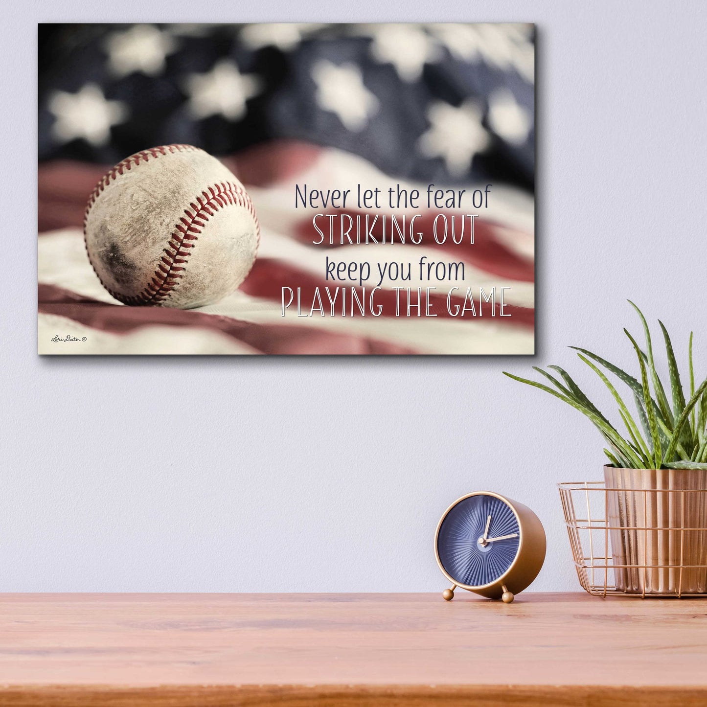 Epic Art 'Baseball - Playing the Game' by Lori Deiter Acrylic Glass Wall Art,16x12