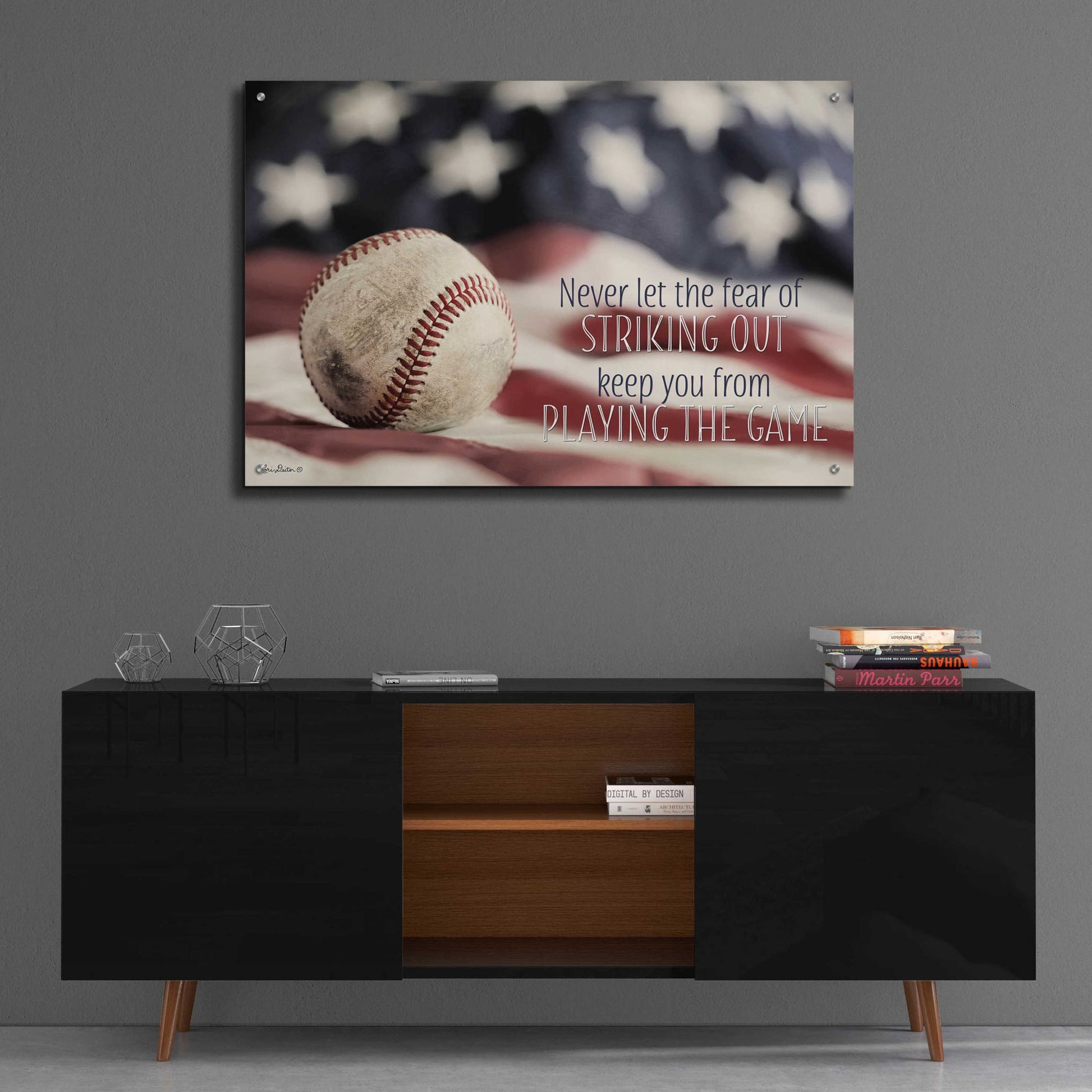 Epic Art 'Baseball - Playing the Game' by Lori Deiter Acrylic Glass Wall Art,36x24