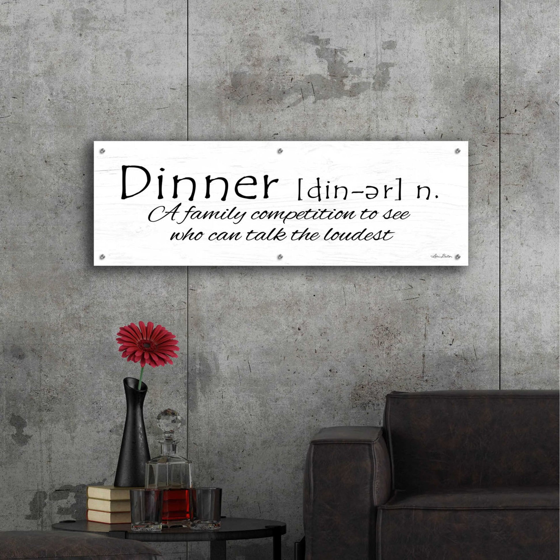 Epic Art 'Dinner Competition' by Lori Deiter Acrylic Glass Wall Art,48x16