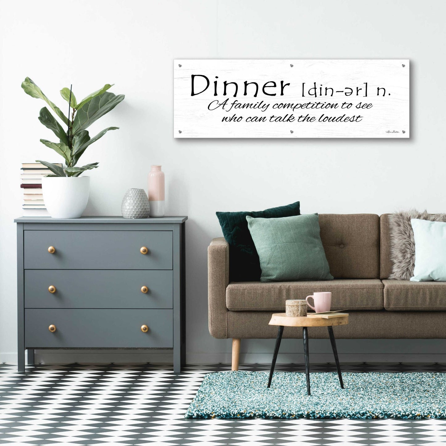 Epic Art 'Dinner Competition' by Lori Deiter Acrylic Glass Wall Art,48x16